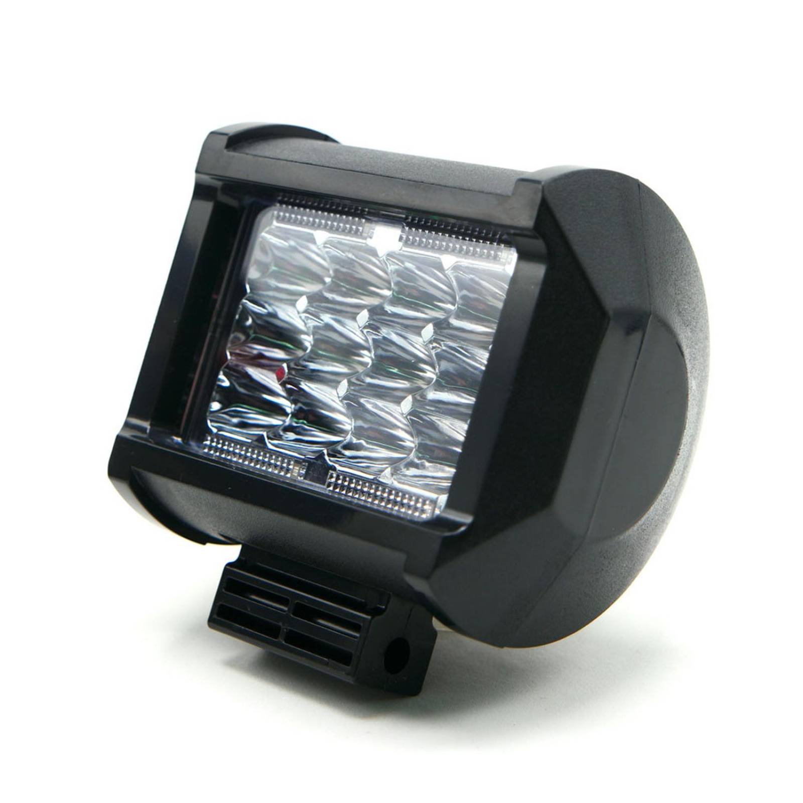 Faro Para Moto Rasen Auxiliar Led Cuadrado 3 Filas 12 Led Con Luz Alta, Baja Y Estrobo      