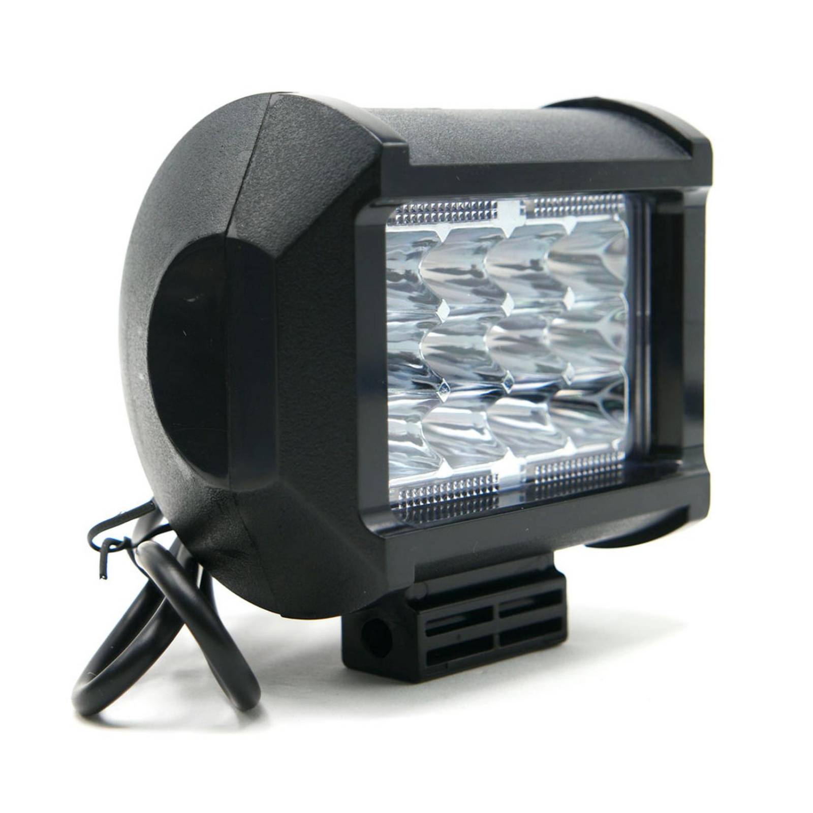 Faro Para Moto Rasen Auxiliar Led Cuadrado 3 Filas 12 Led Con Luz Alta, Baja Y Estrobo      