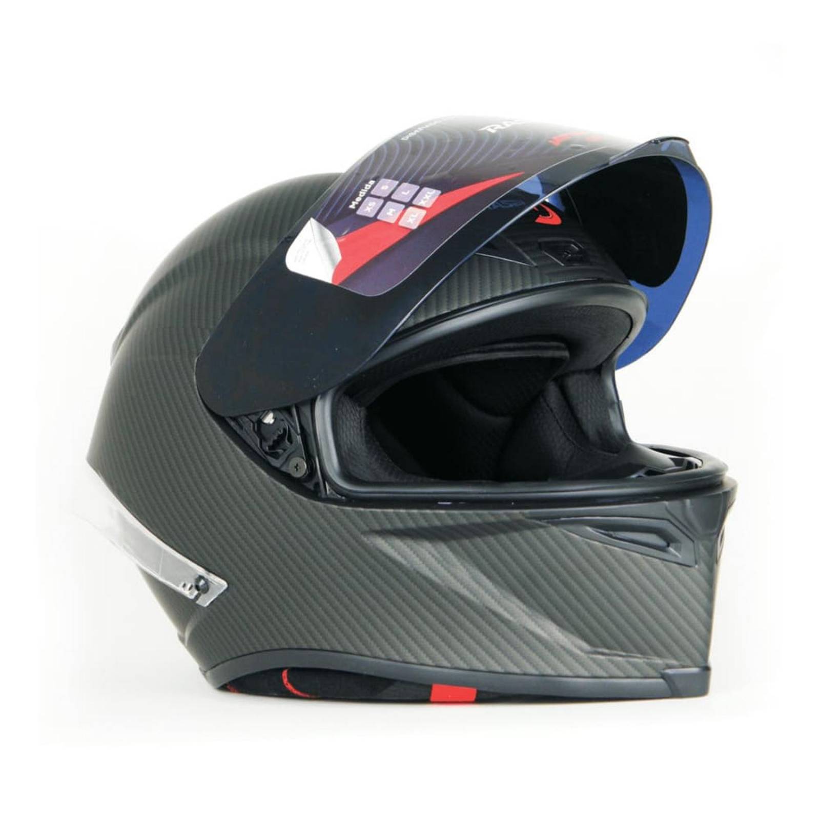Casco Para Moto Rasen Cerrado Fibra De Carbono Certificado Dot              Negro