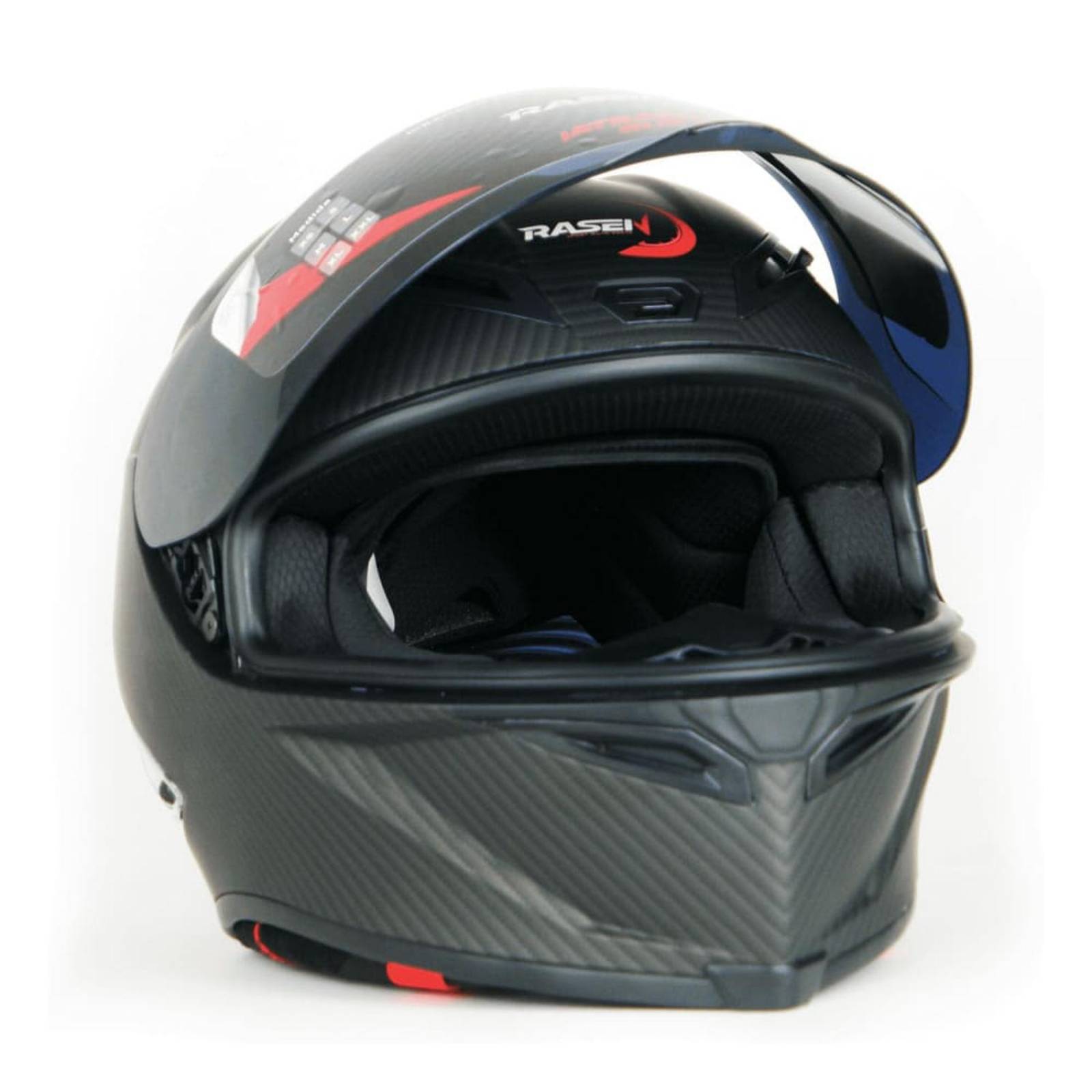 Casco Para Moto Rasen Cerrado Fibra De Carbono Certificado Dot              Negro