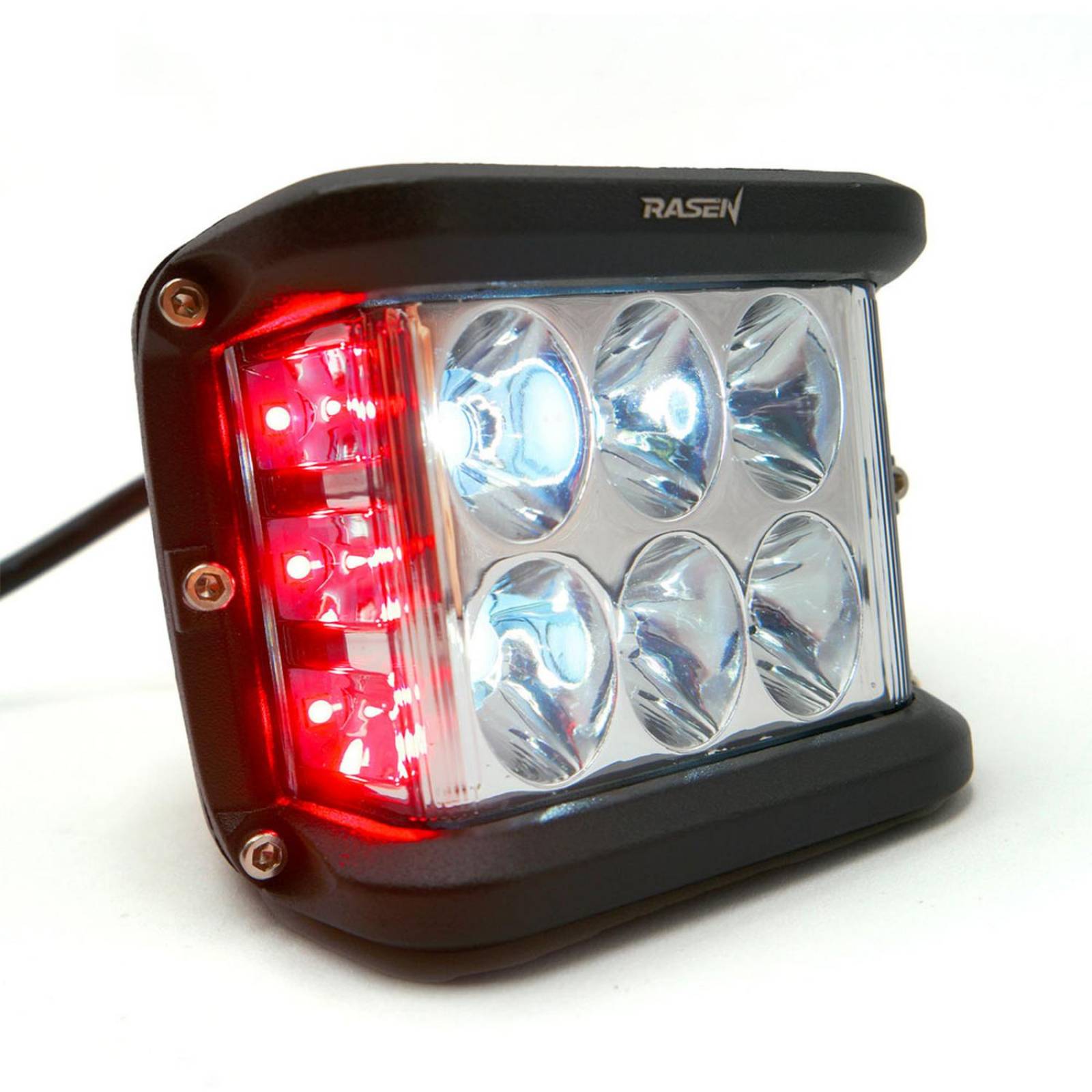 Faro Para Moto Rasen Led Cuadrado Estrobo Luz Blanca Fija             