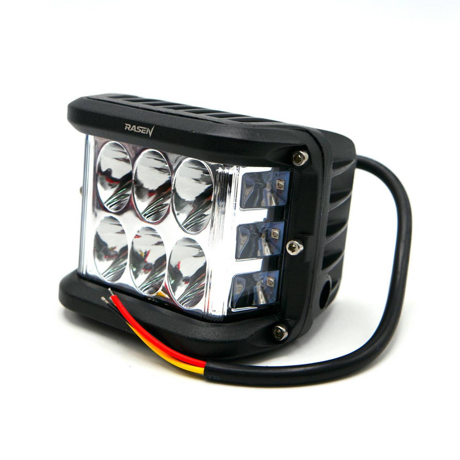 Faro Para Moto Rasen Led Cuadrado Estrobo Luz Blanca Fija             