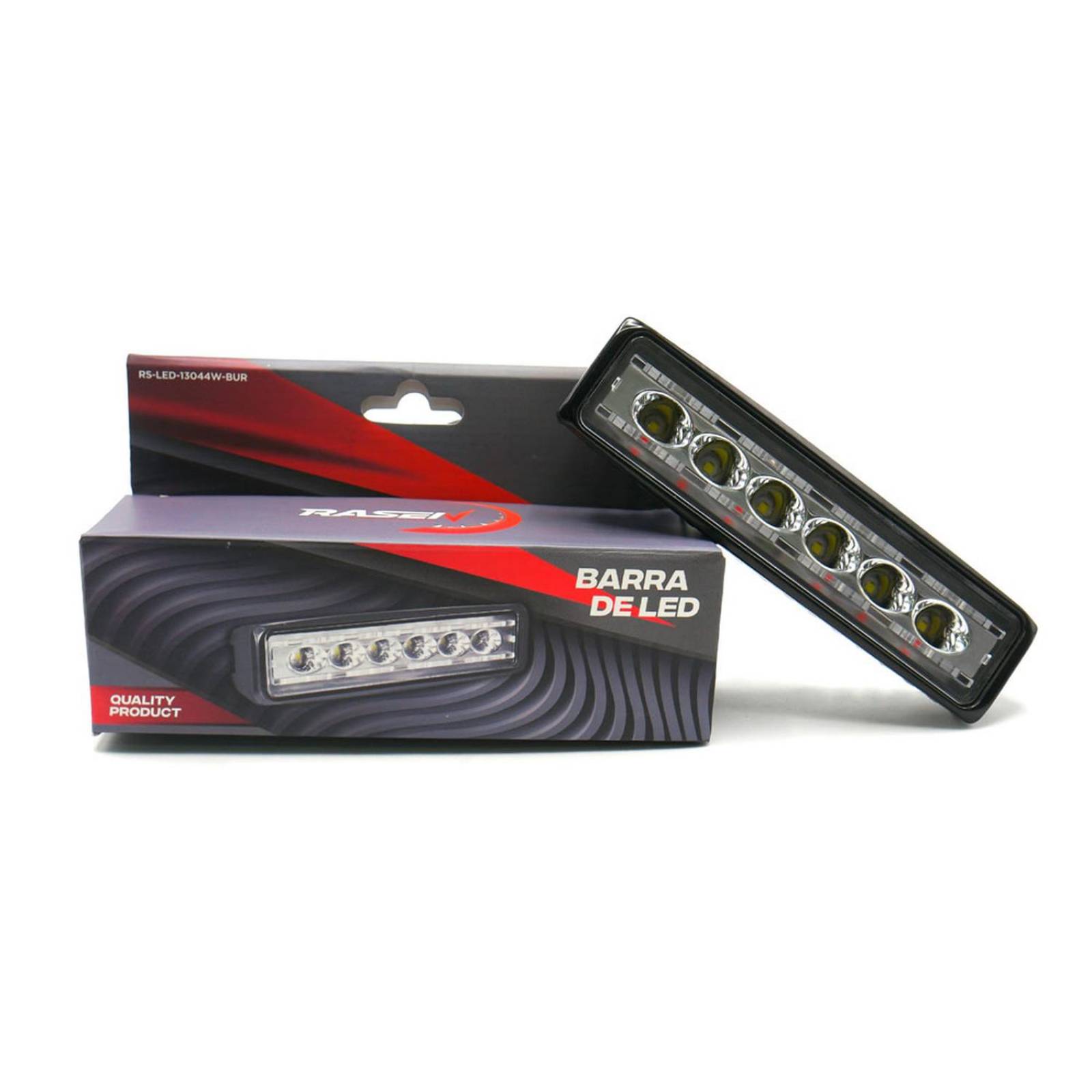 Barra Para Moto Rasen 6 Led Luz Blanca Contorno Con Estrobo            