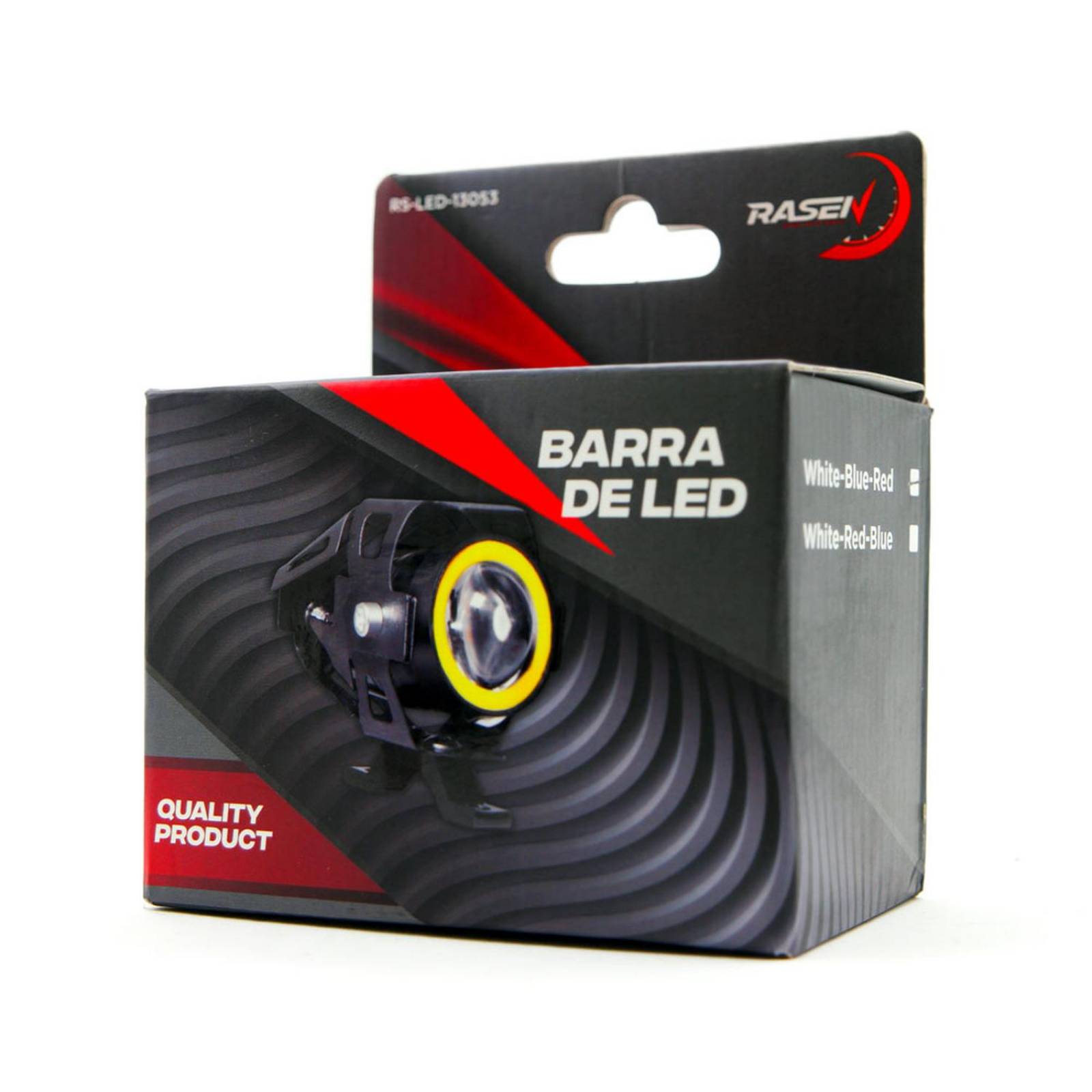 Barra Para Moto Rasen De Led Mini 6 Led Blanco Con Luz Alta, Baja Y Estrobo  - Rasen