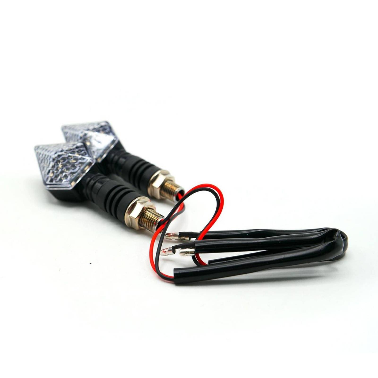 Direccionales Para Moto Rasen Led Tipo Rombo Universal Rojo
