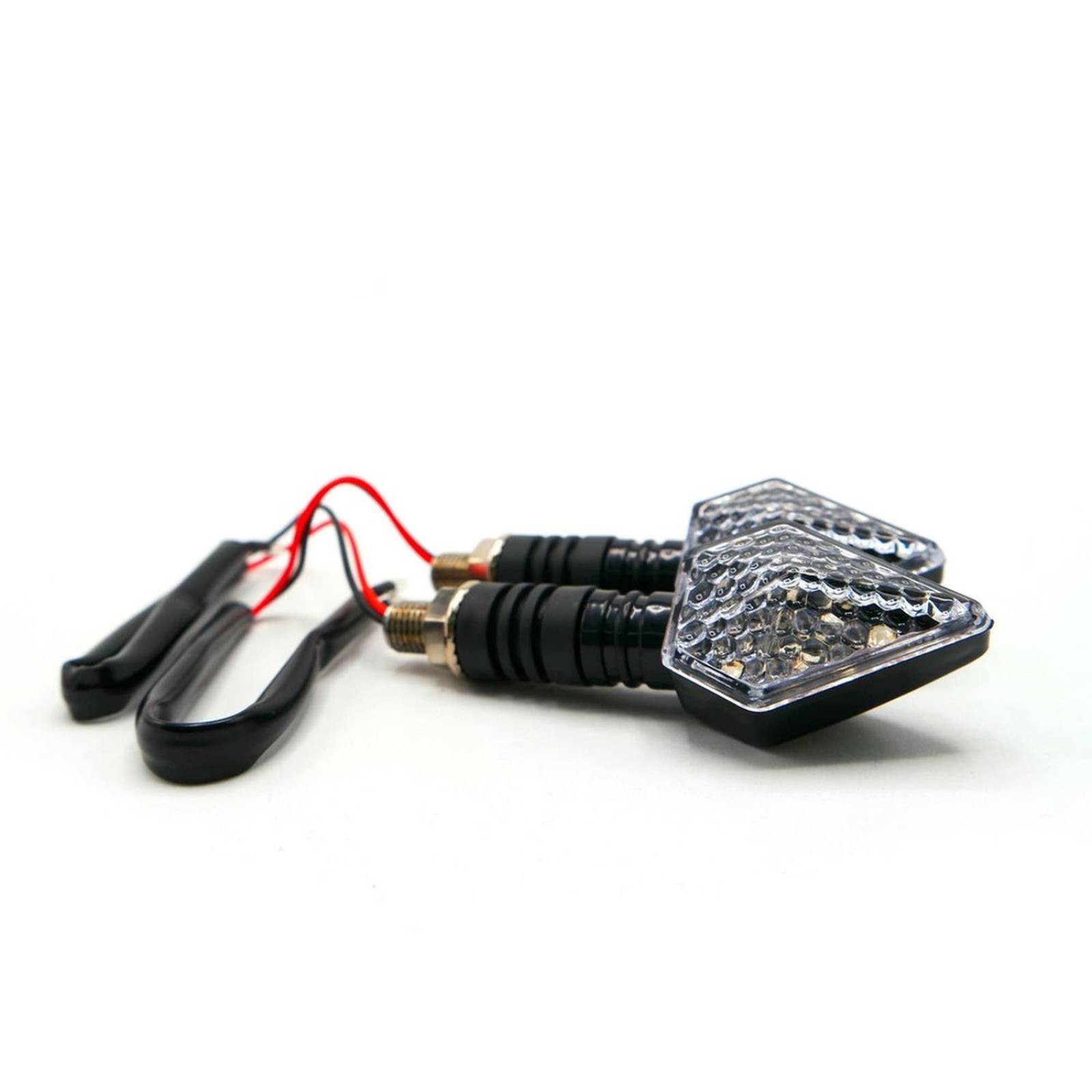 Direccionales Para Moto Rasen Led Tipo Rombo Universal Rojo