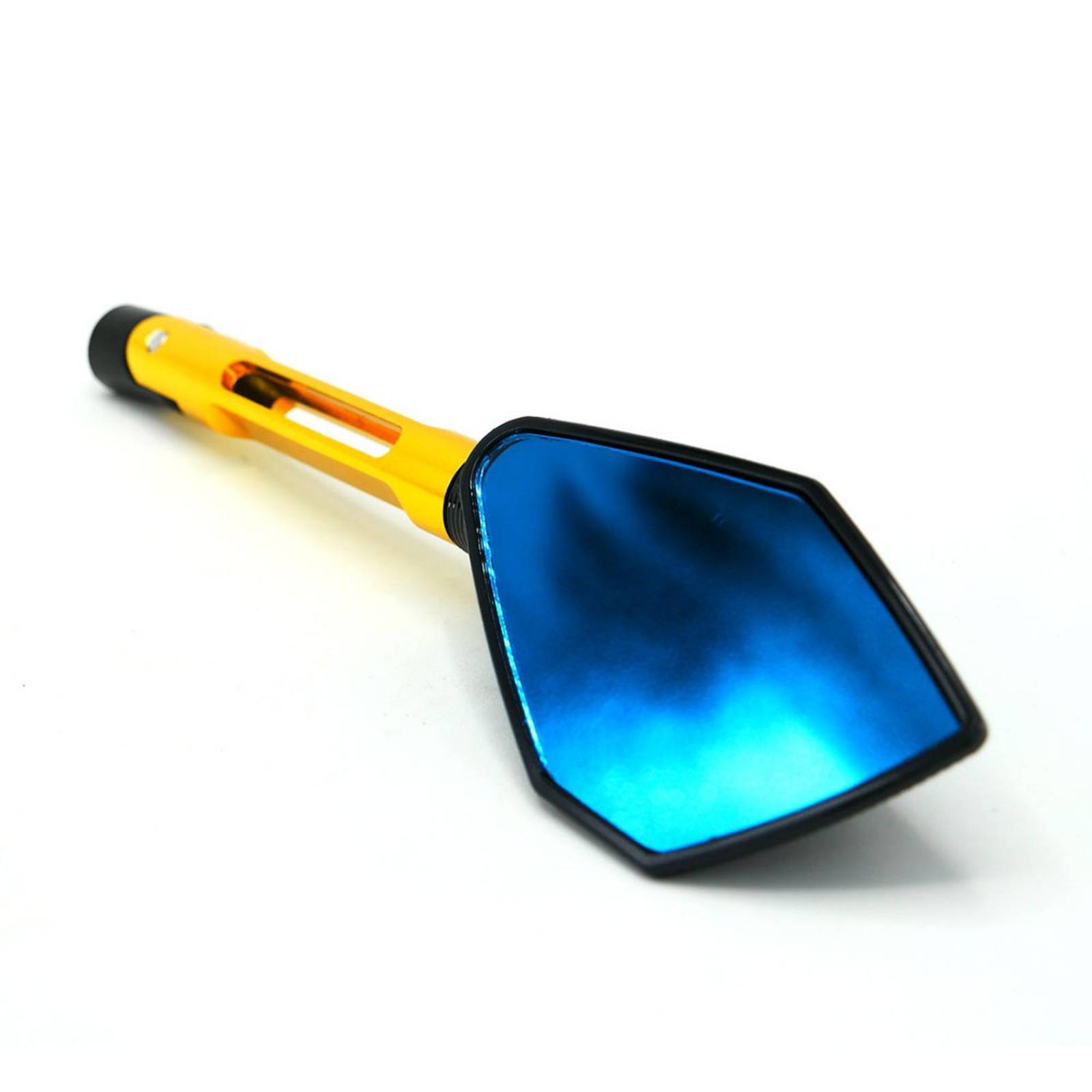 Espejo Para Moto Rasen Deportivo Con Vidrio Azul Tipo Pentagonal Universal            Dorado