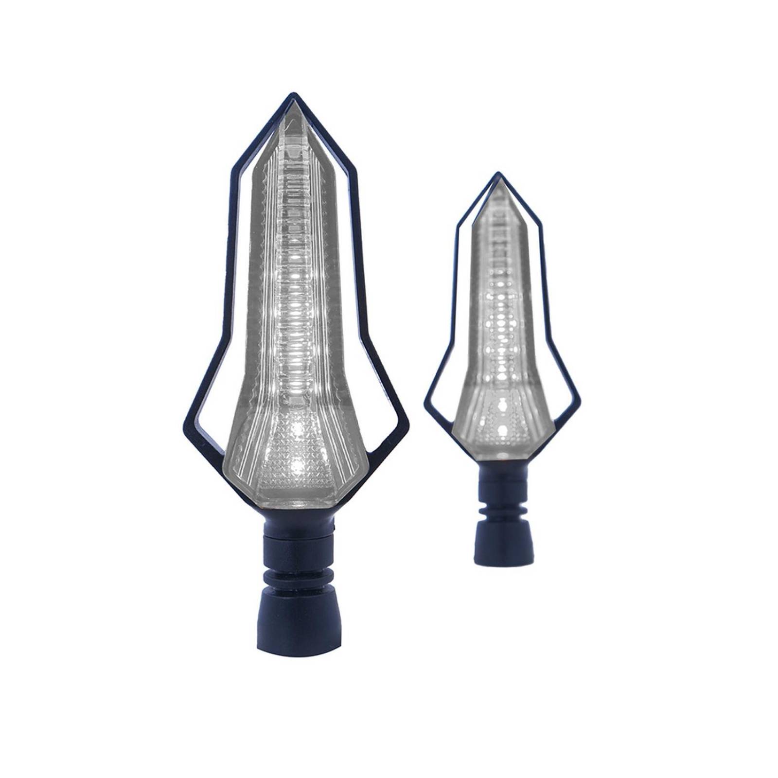 Direccionales Para Moto Rasen Led Secuencial Tipo Silueta Universal Amarillo