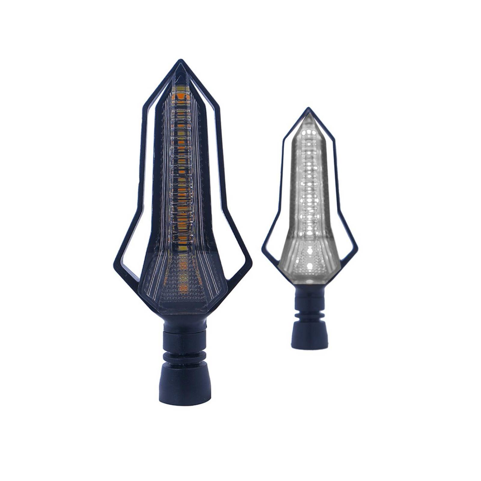Direccionales Para Moto Rasen Led Secuencial Tipo Silueta Universal Amarillo
