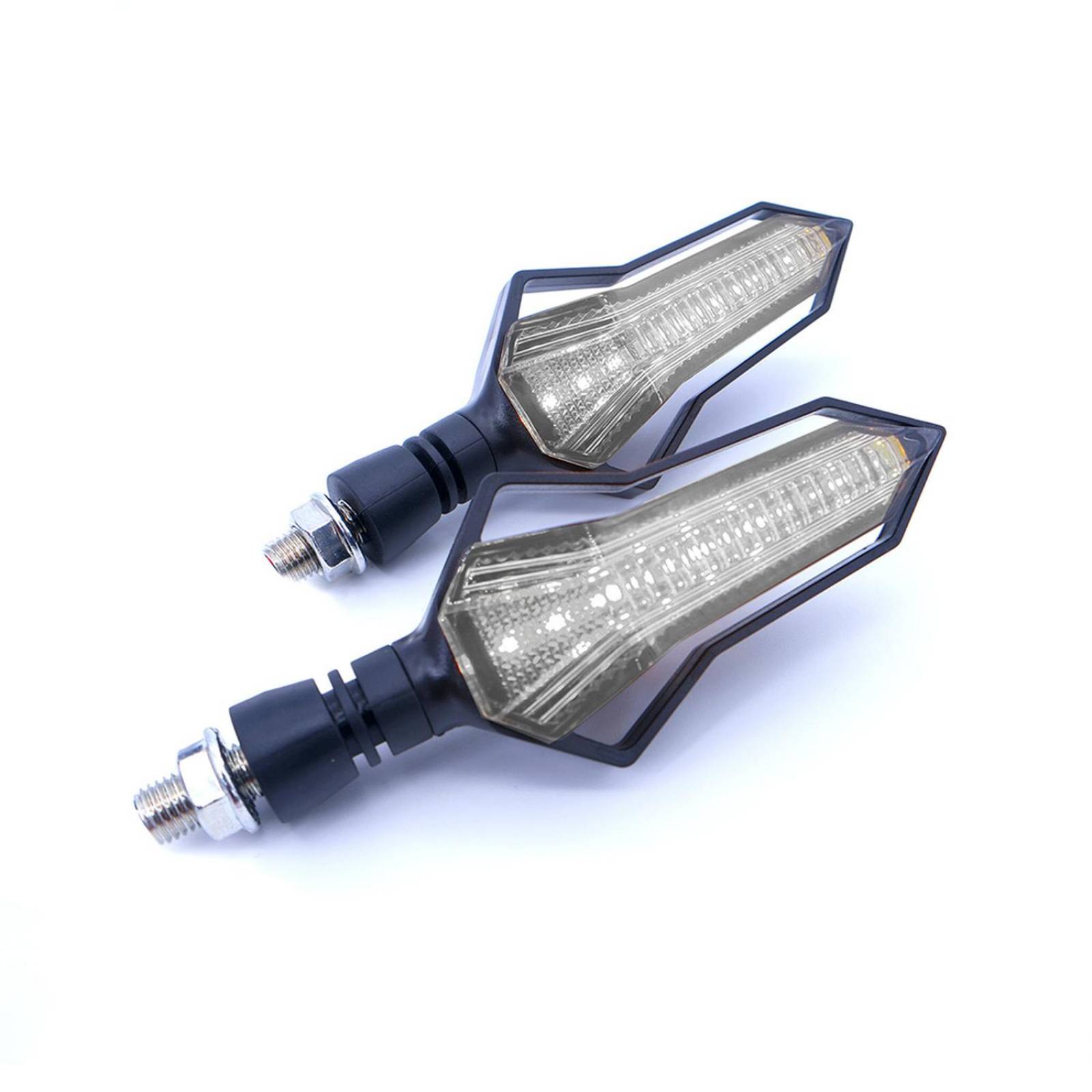 Direccionales Para Moto Rasen Led Secuencial Tipo Silueta Universal Amarillo
