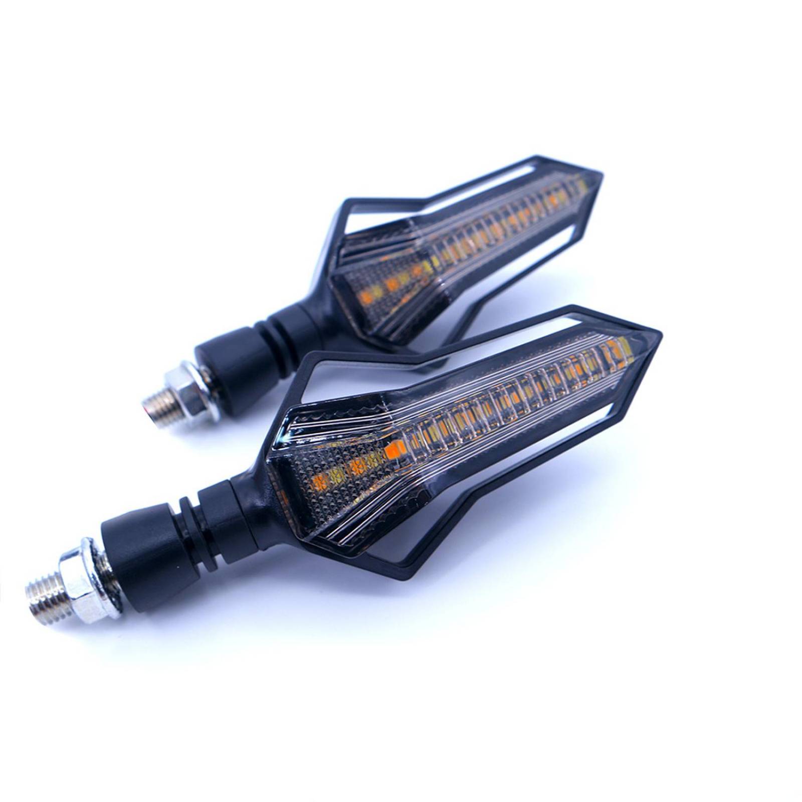 Direccionales Para Moto Rasen Led Secuencial Tipo Silueta Universal Amarillo