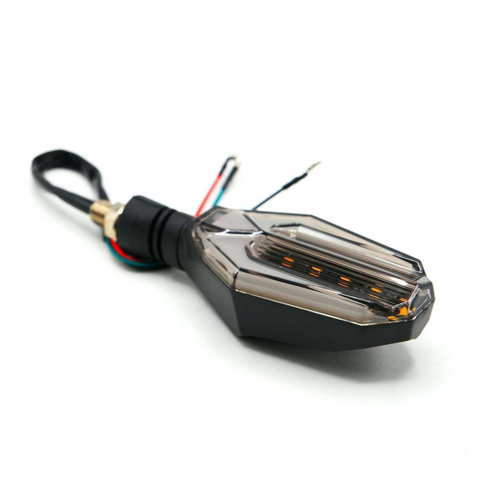 Direccionales Para Moto Rasen Led Secuencial Tipo Caparazon Universal  Azul