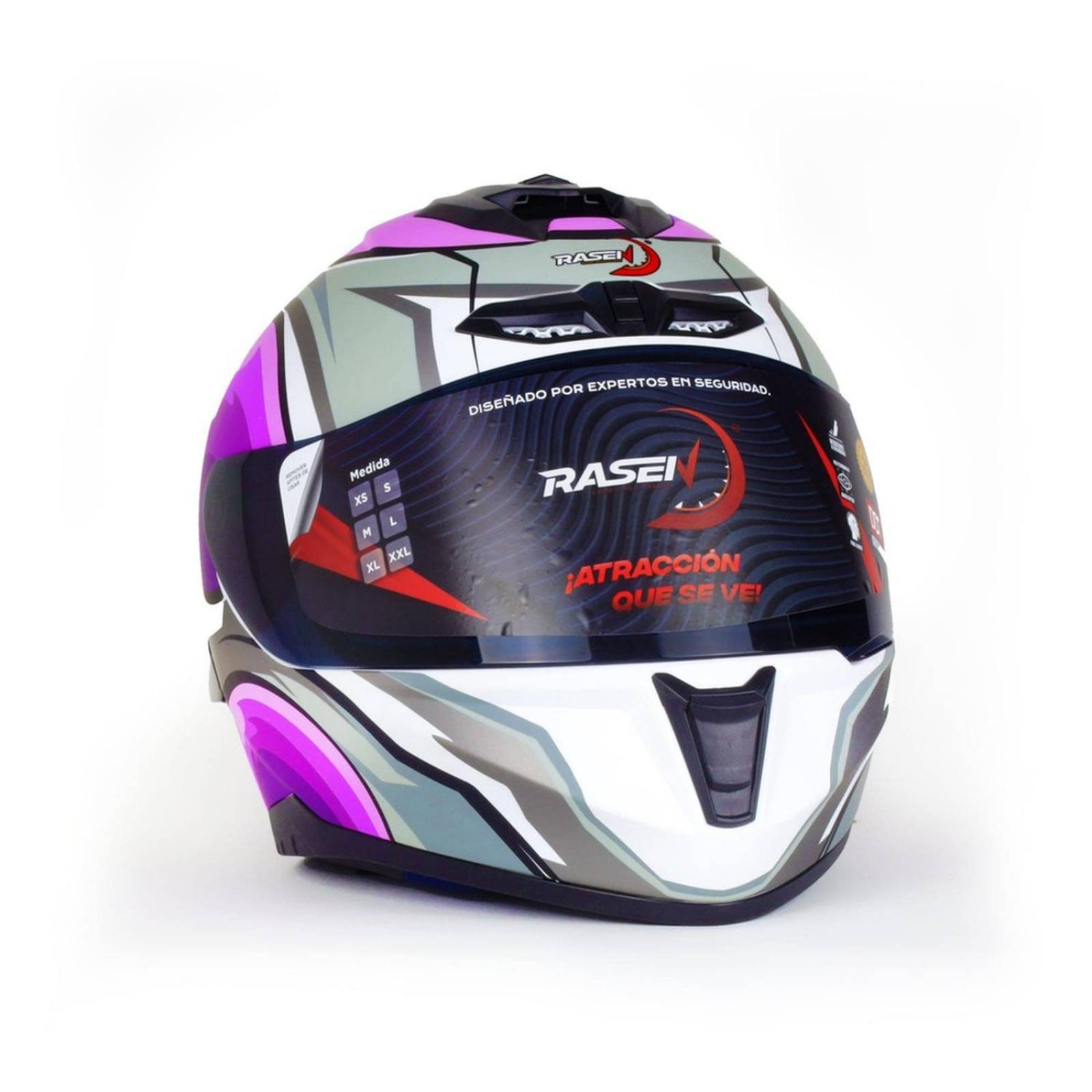 Casco Moto Mujer Integral Cerrado Certificado Morado Trayz