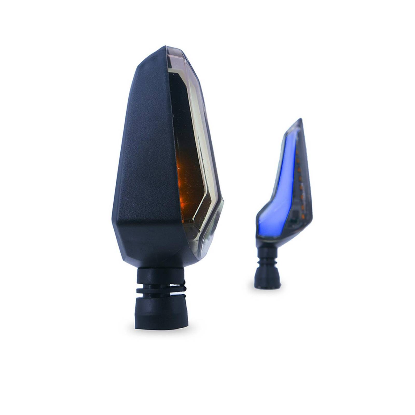 Direccionales Para Moto Rasen Led Secuencial Tipo Ala Universal Azul