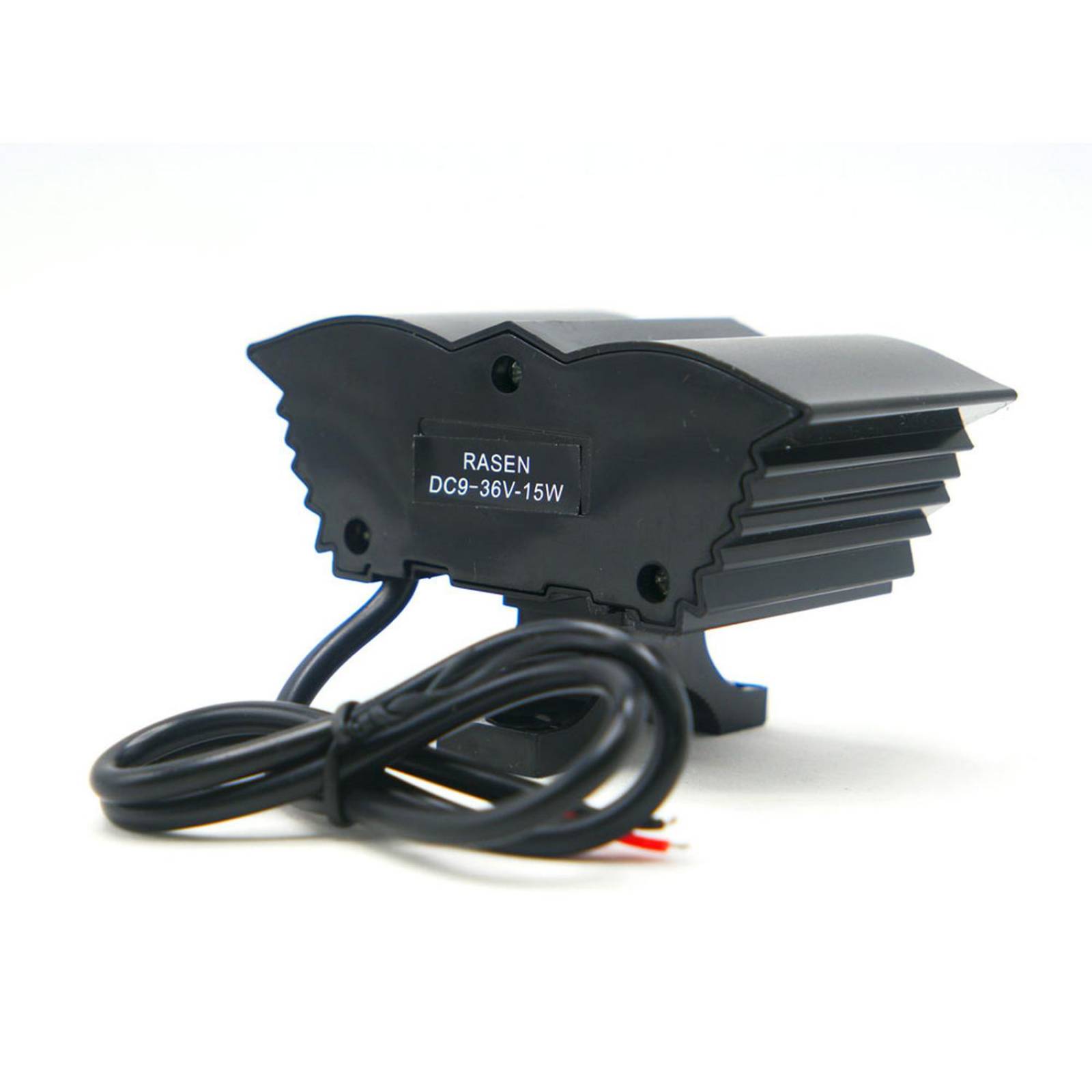 Faro Para Moto Rasen Auxiliar Led Tipo Aguila 3 Ojos Blanco Con Luz Alta, Baja Y Estrobo      