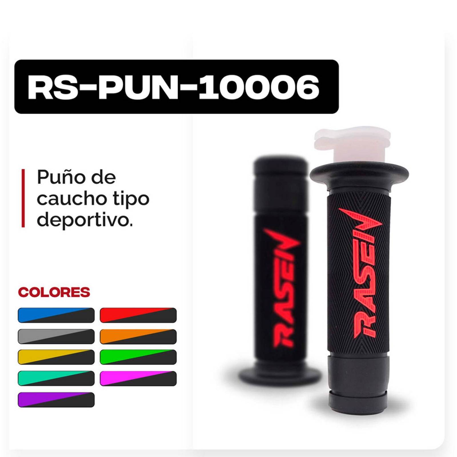 Puños Para Moto Rasen De Caucho Tipo Deportivo Rojo Universal