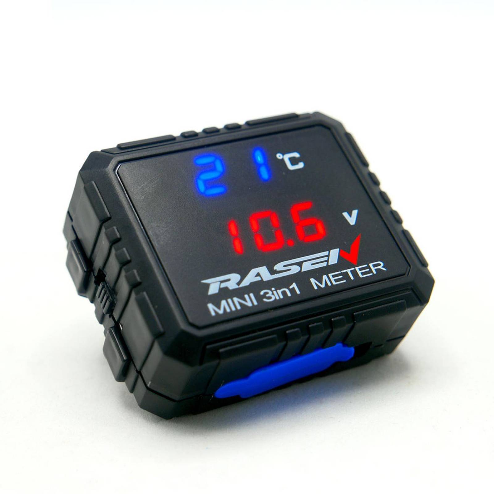 Cargador Para Moto Rasen 3 En 1 Con Puerto De Usb, Medidor De Voltaje Y Medidor De Temperatura Digital    