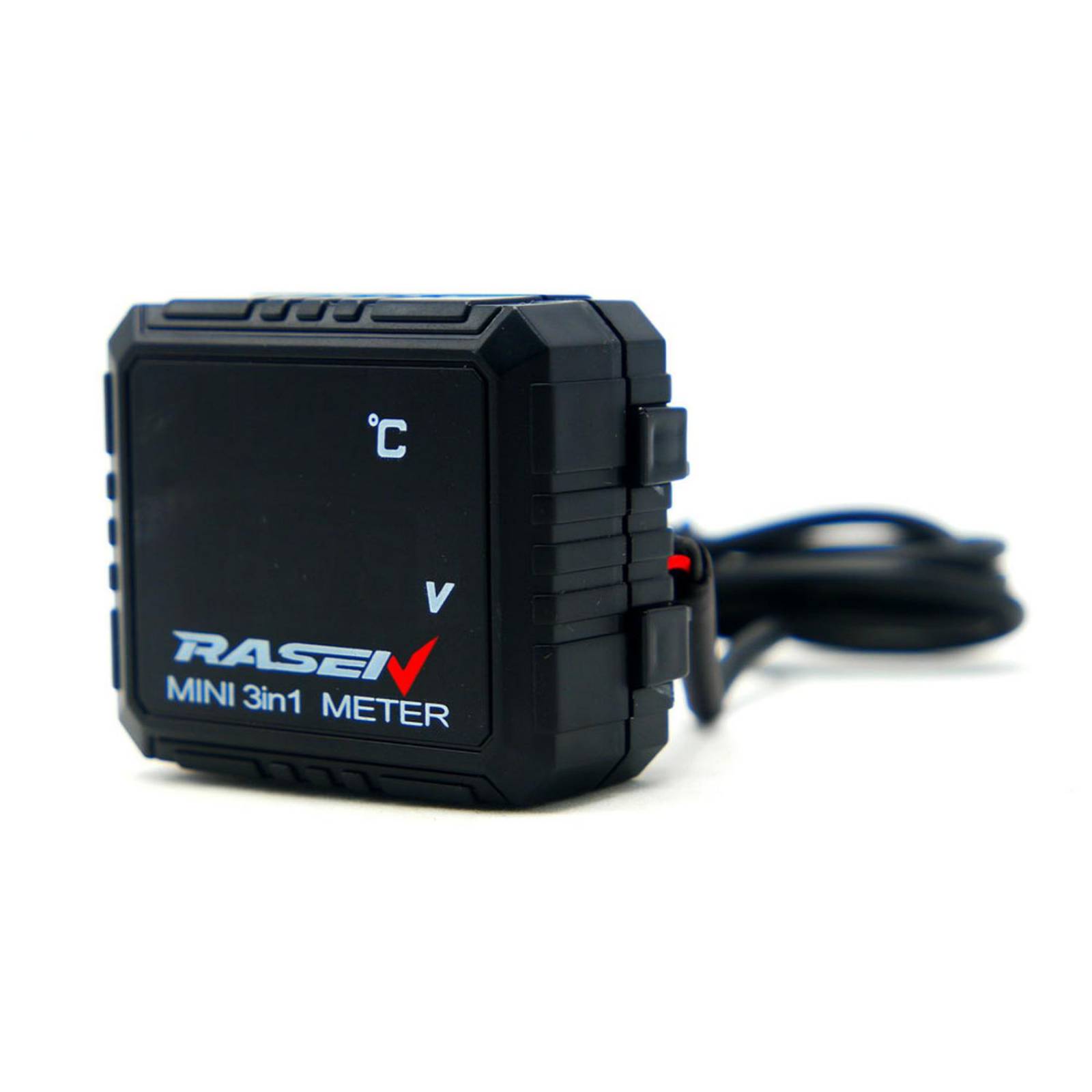 Cargador Para Moto Rasen 3 En 1 Con Puerto De Usb, Medidor De Voltaje Y Medidor De Temperatura Digital    