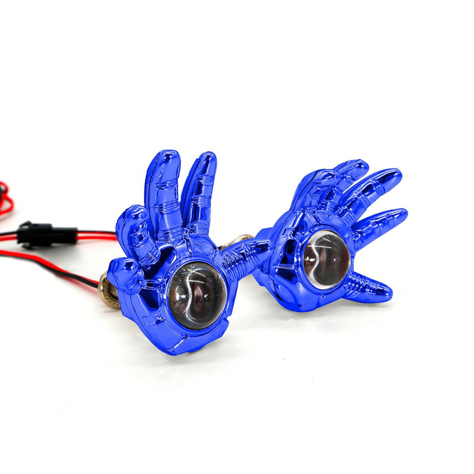 Faro Para Moto Rasen Auxiliar Led Decorativo En Forma De Mano Con Luz Fija En Color Azul      Universal