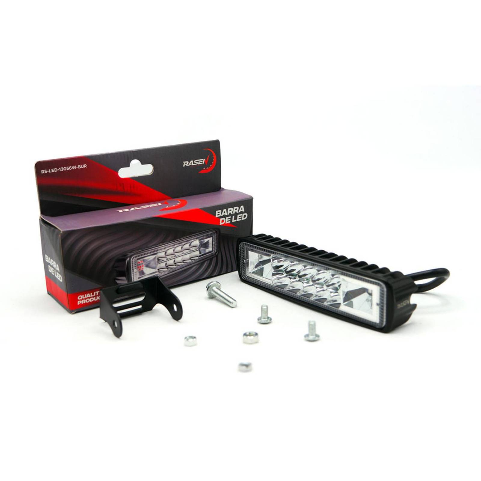 Barra Para Moto Rasen 10 Led Blanca 2 Celdas Con Estrobo            