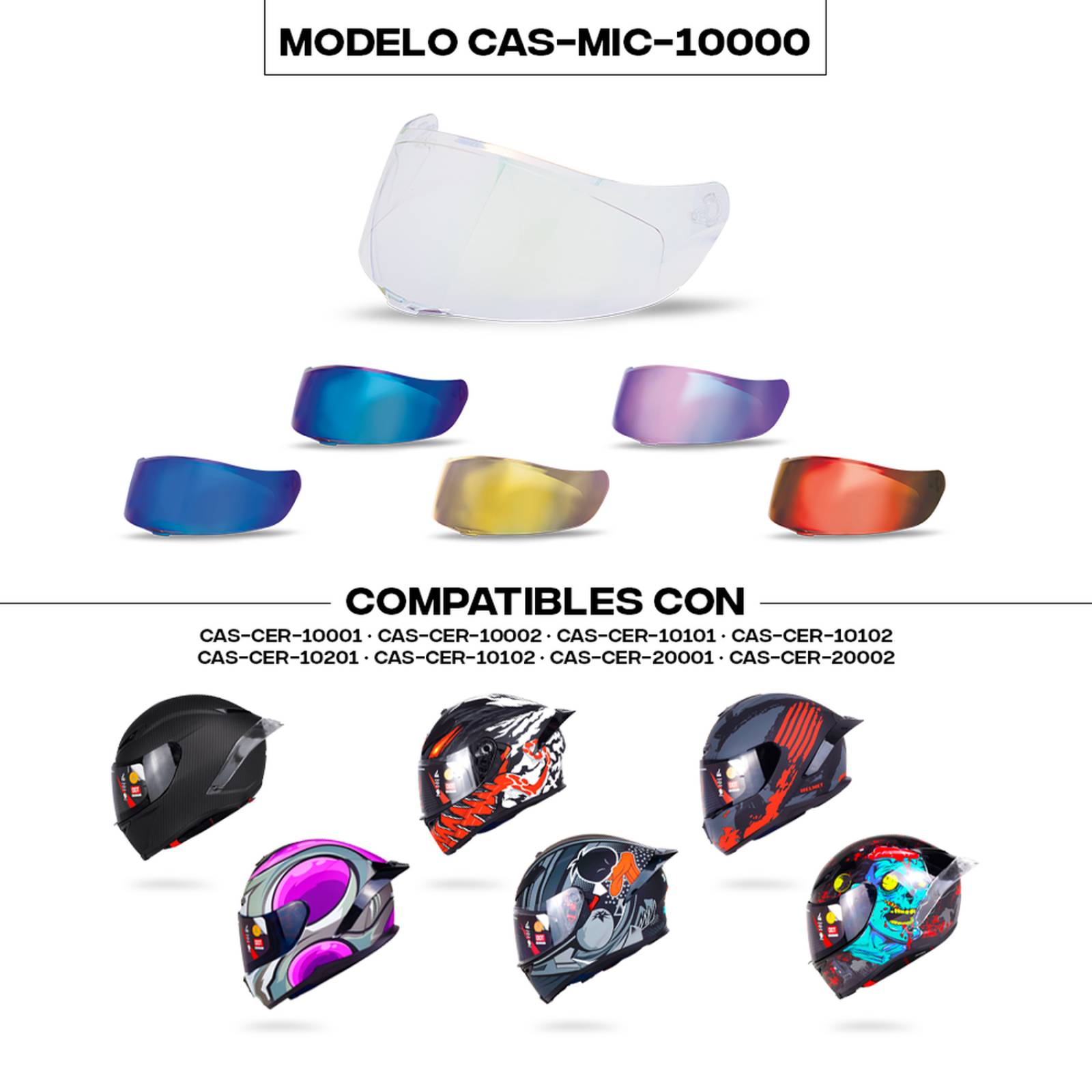 Mica para casco de moto Rasen Premium anti rayaduras 