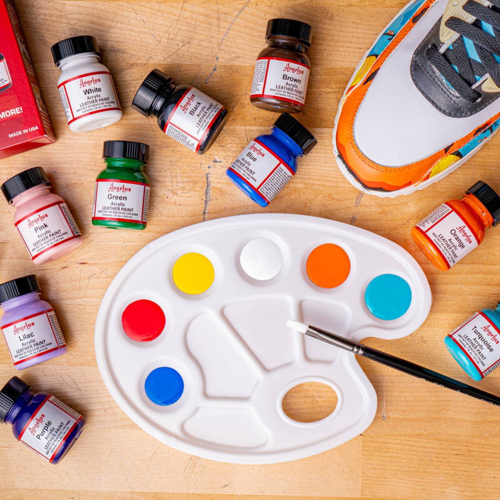 Set Pintura Acrílica Angelus Best Sellers Kit - Box 12 Colores