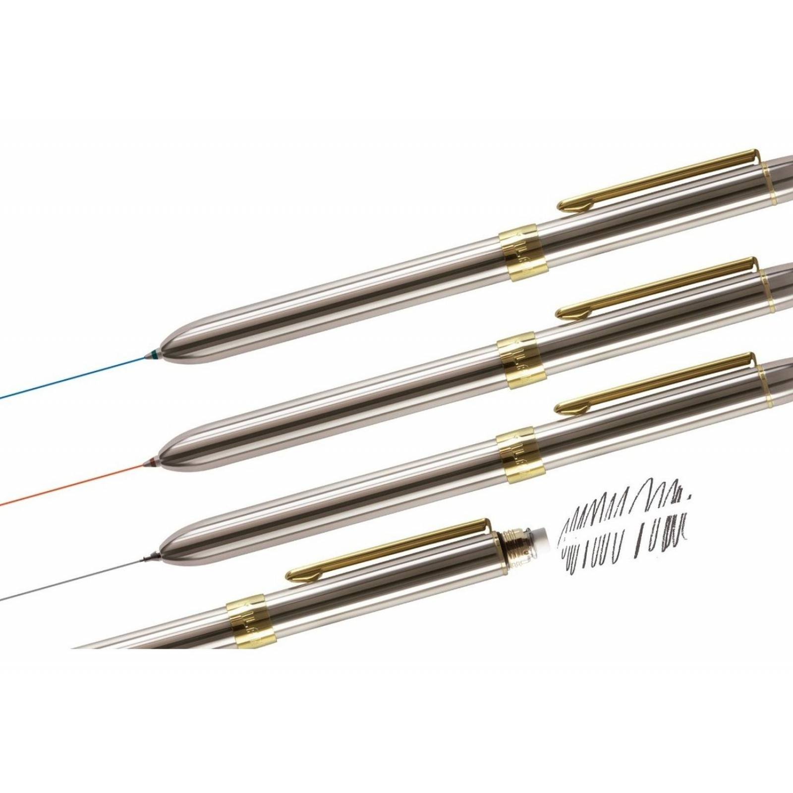 Boligrafo Elegante Milan Multifuncional 4 En 1 Caja Metalica 