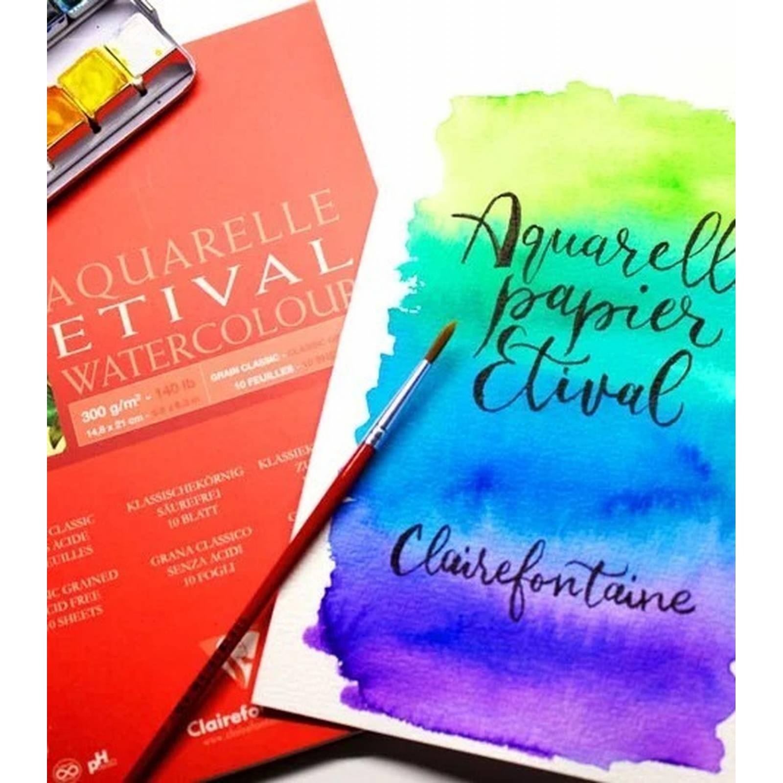 Block Blanco Acuareable A5 Clairefontaine Evital Con Espiral 