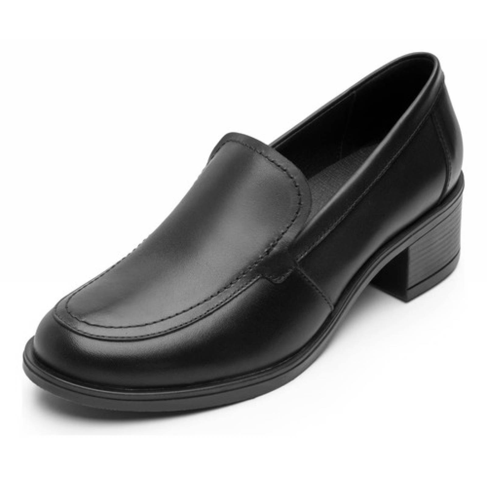 Zapato Flexi Mujer Mocasin De Piel Con Tacon 119509
