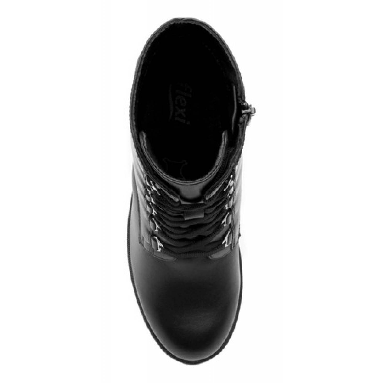 Bota Flexi Mujer Casual Militar De Piel 119607