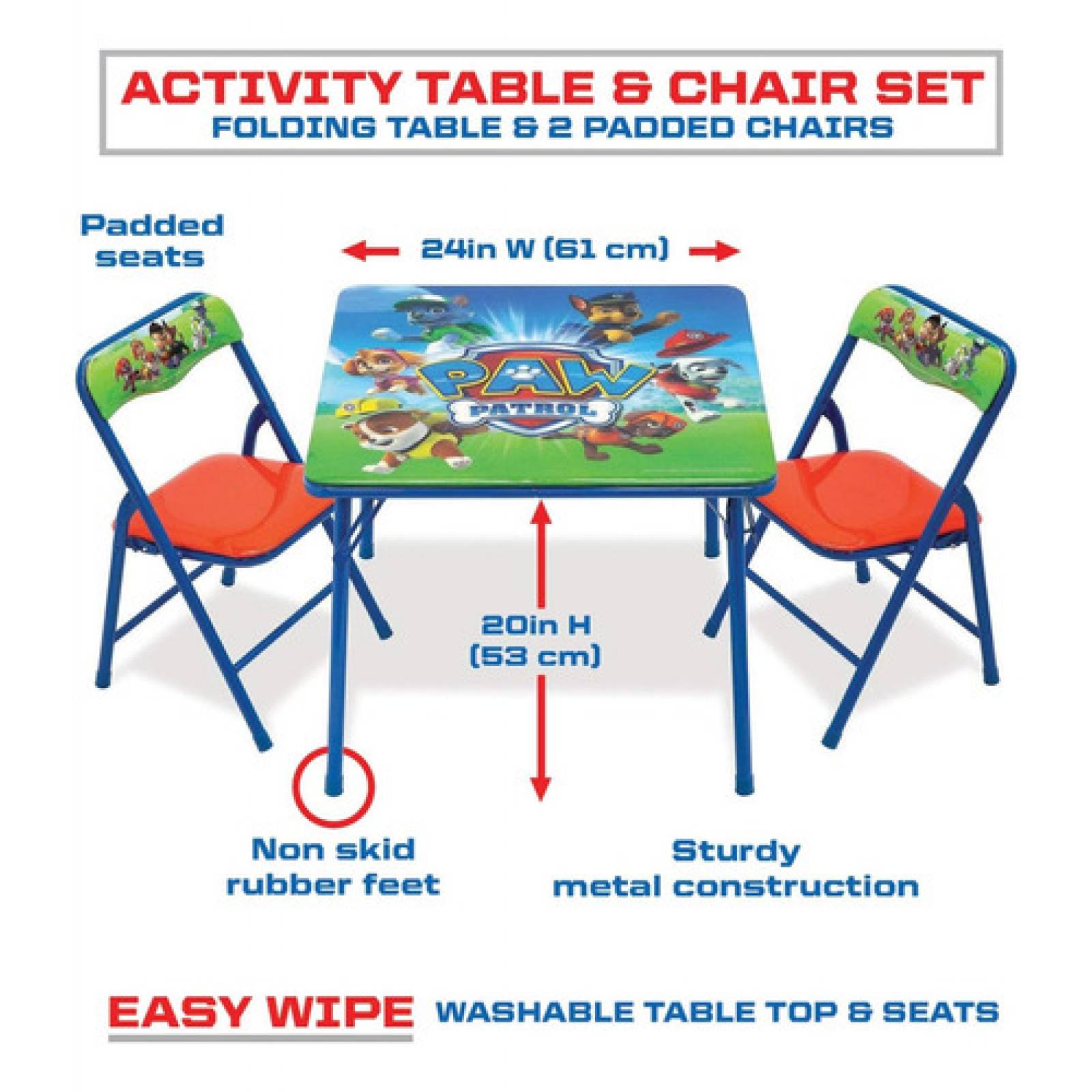 Juego De Mesa Y 2 Sillas De Actividades Paw Patrol 610861