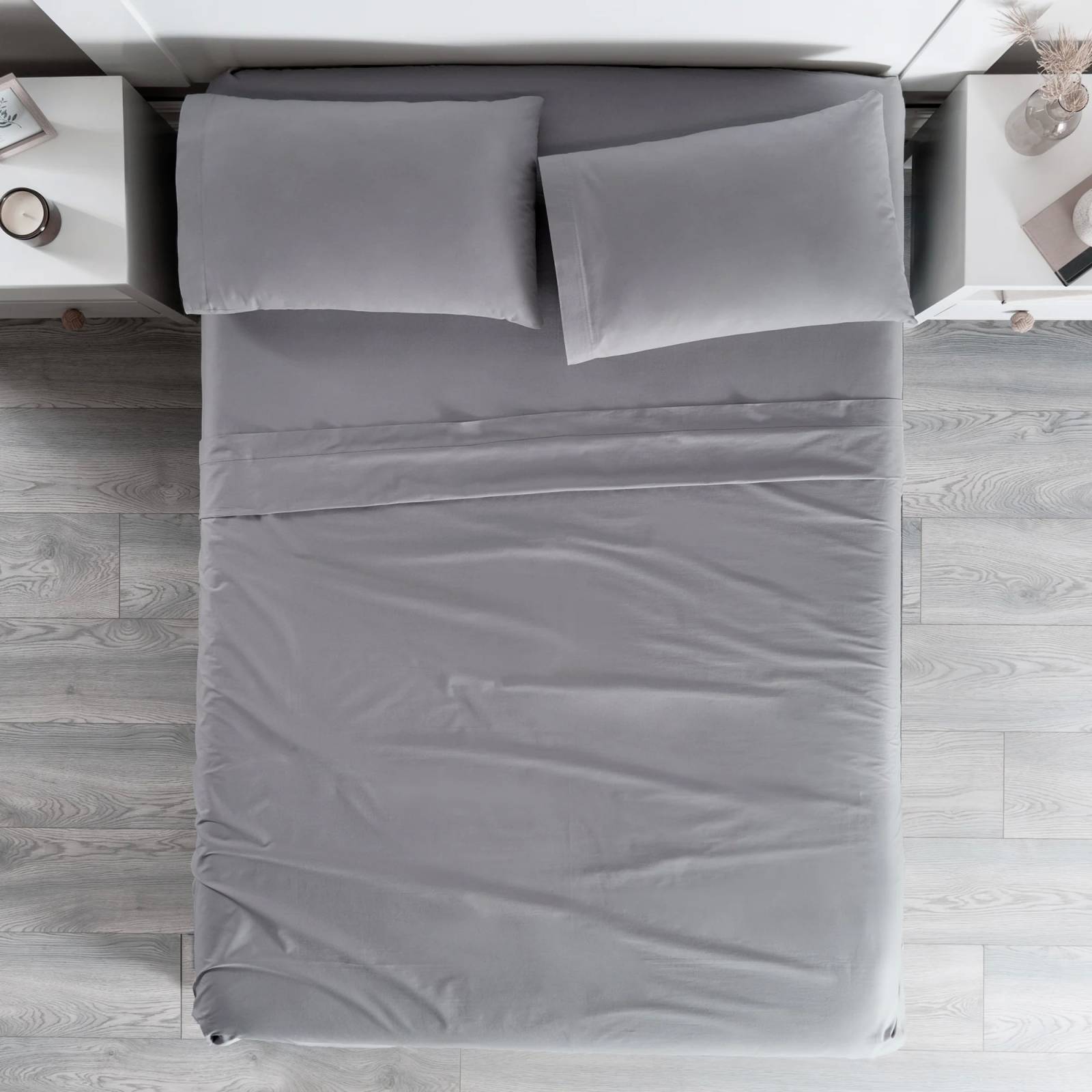 Sábanas Queen Size 100% Algodón , Color Gris