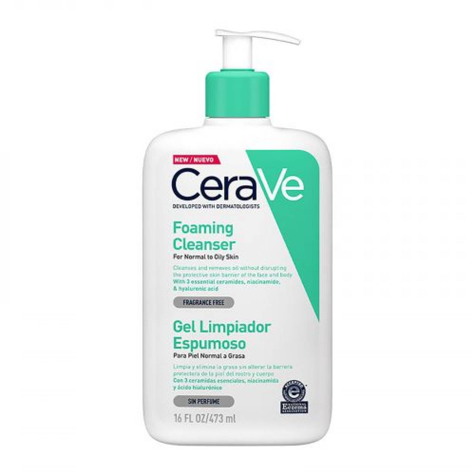 Cerave Gel Limpiador Espumoso 16 oz / 473 ml