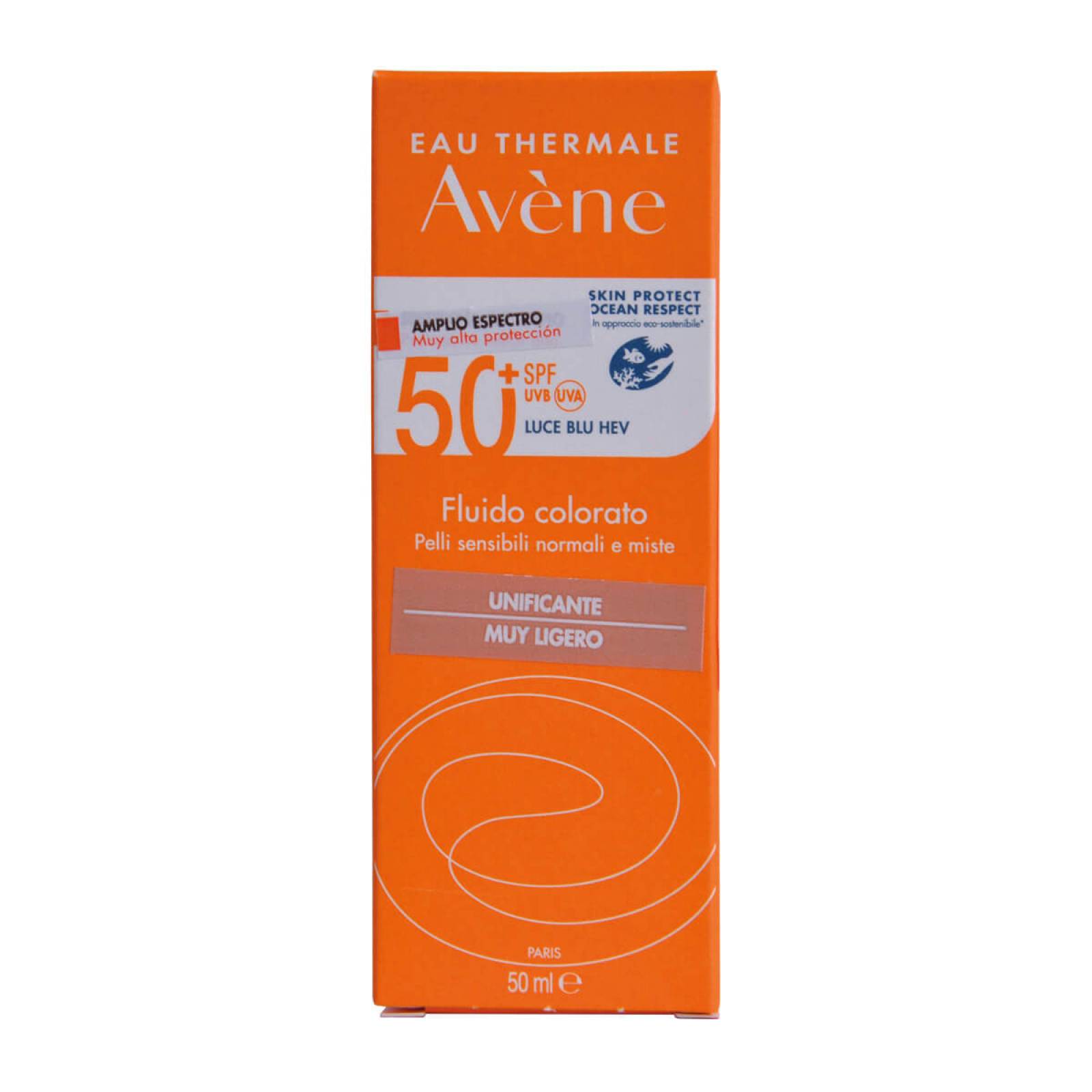 Avene Protector Solar Fluido con Color FPS  50+ 50 ml