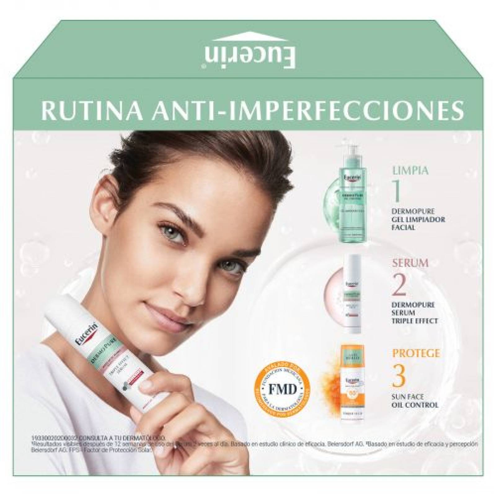 Eucerin Pack Dermo Pure Serum Triple Efecto 30 ml + Dermo Pure Gel 20 ml + Sun Oil Control 5 ml