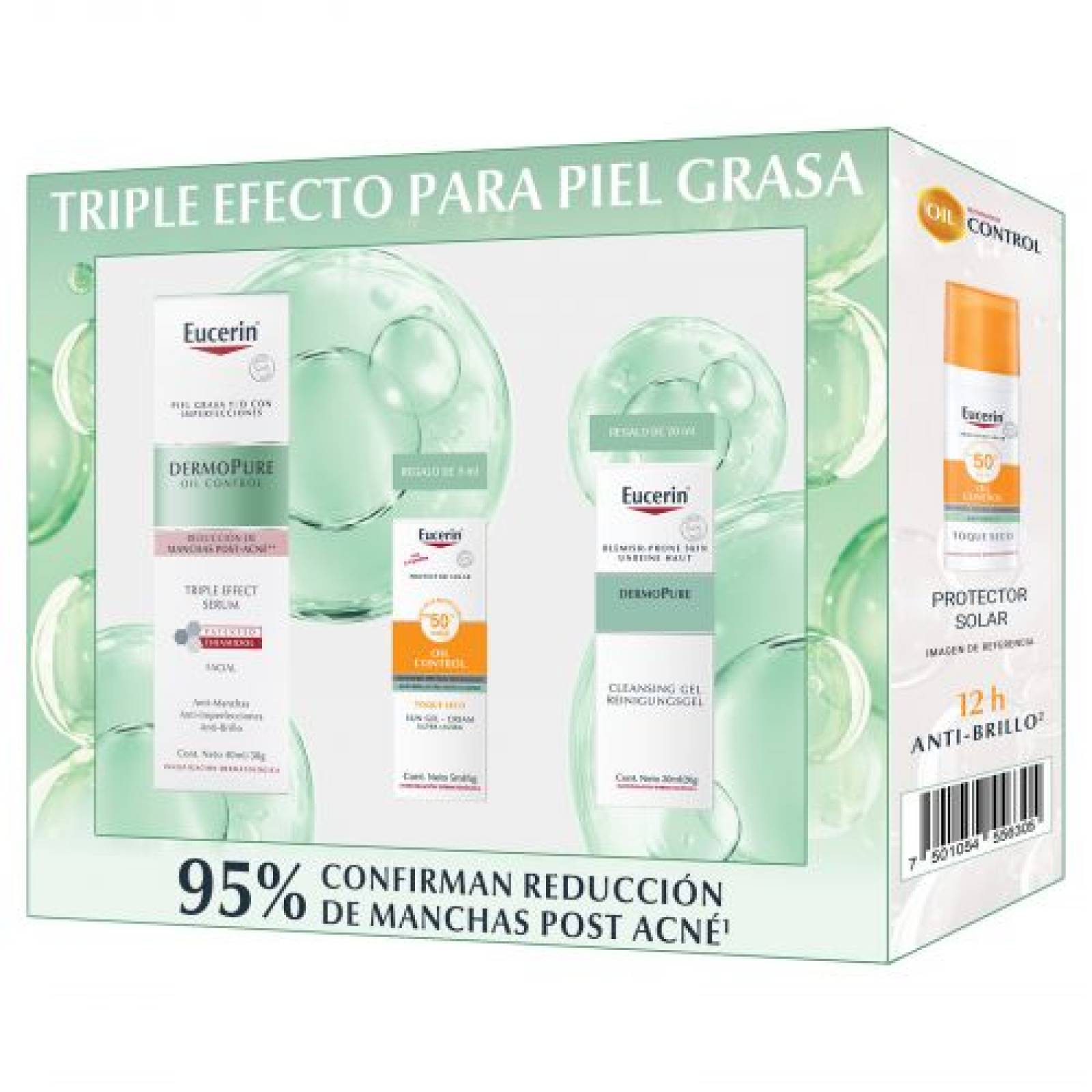 Eucerin Pack Dermo Pure Serum Triple Efecto 30 ml + Dermo Pure Gel 20 ml + Sun Oil Control 5 ml