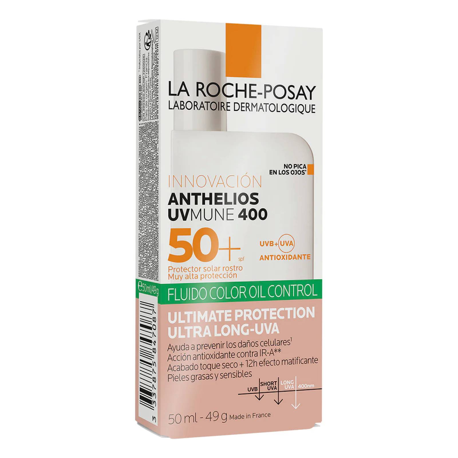 La Roche Posay Anthelios Uv Mune 400 Oil Control Fluido Fps 50+ Con Color 50 ml