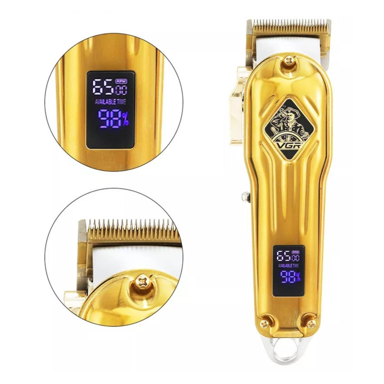 Vgr V-267 Clipper Recortadora De Cabello Profesional Recargable Máquina Inalámbrica Con Batería De Larga Duración Ideal Para Barbero, Barbería Y Hogar, Cuchillas De Acero Inoxidable