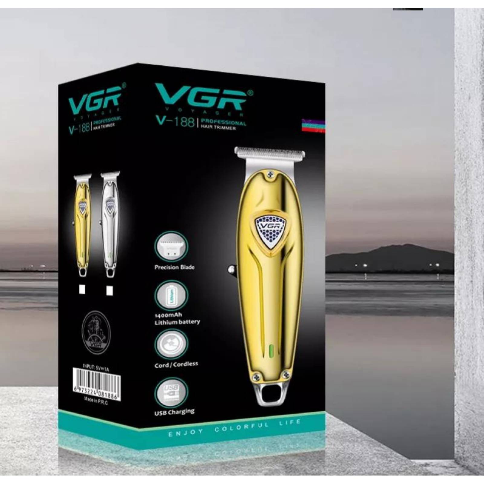Vgr V-188 Trimmer Perfiladora Terminadora Detailer De Cabello Profesional Recargable Máquina Inalámbrica Con Batería De Larga Duración Ideal Para Barbero, Barbería, Hogar, Cuchillas De Acero Inoxidable