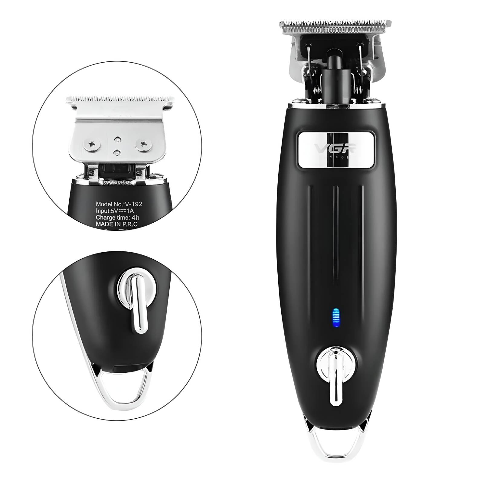 Vgr V-192 Trimmer Perfiladora Terminadora Detailer De Cabello Profesional Recargable Máquina Inalámbrica Con Batería De Larga Duración Ideal Para Barbero, Barbería, Hogar, Cuchillas De Acero Inoxidable