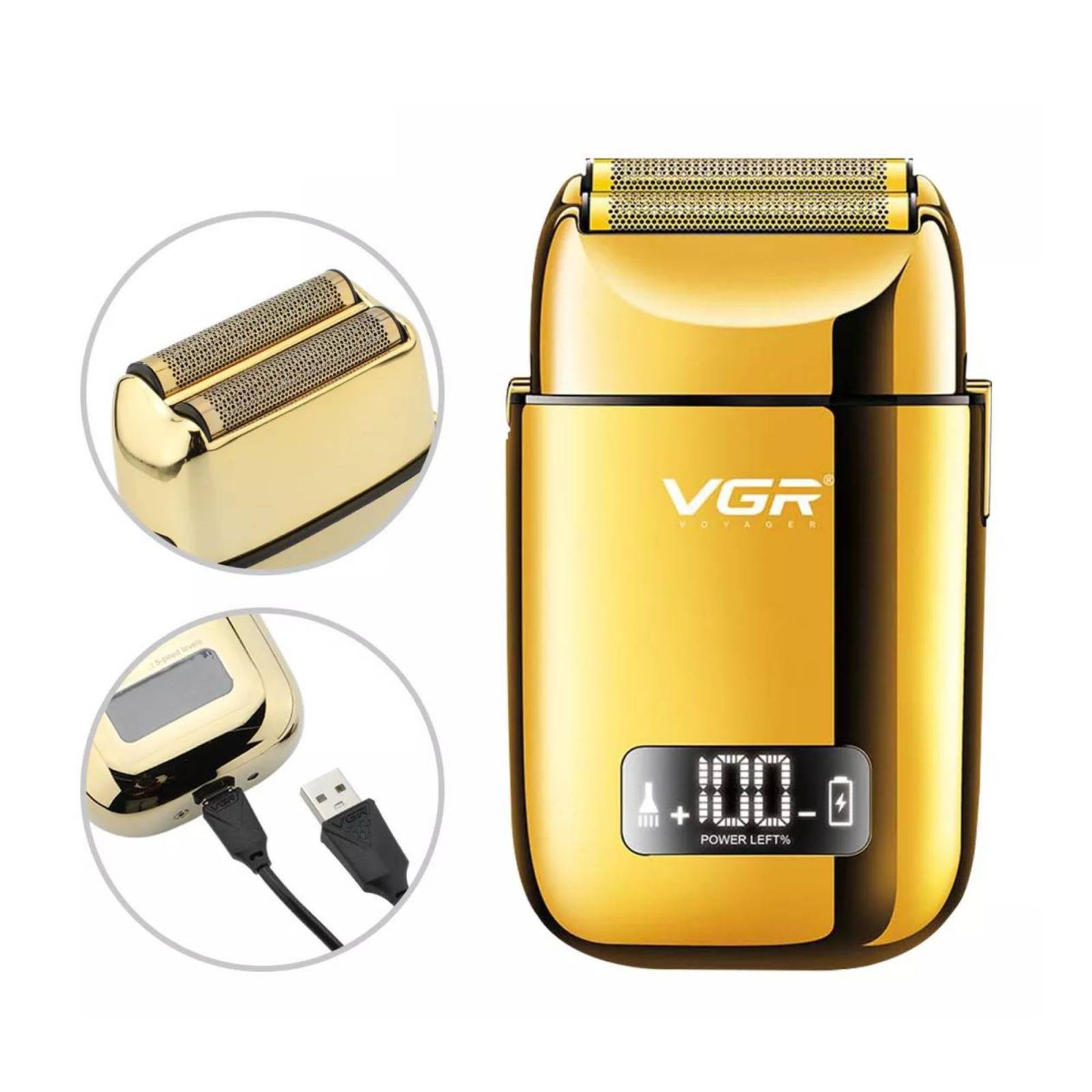 Vgr V-338 Shaver Afeitadora De Cabello, Barba, Bigote y Cuerpo Máquina Profesional Recargable e Inalámbrica Con Batería De Larga Duración Ideal Para Barbero, Barbería, Uso Personal, Uso En Seco