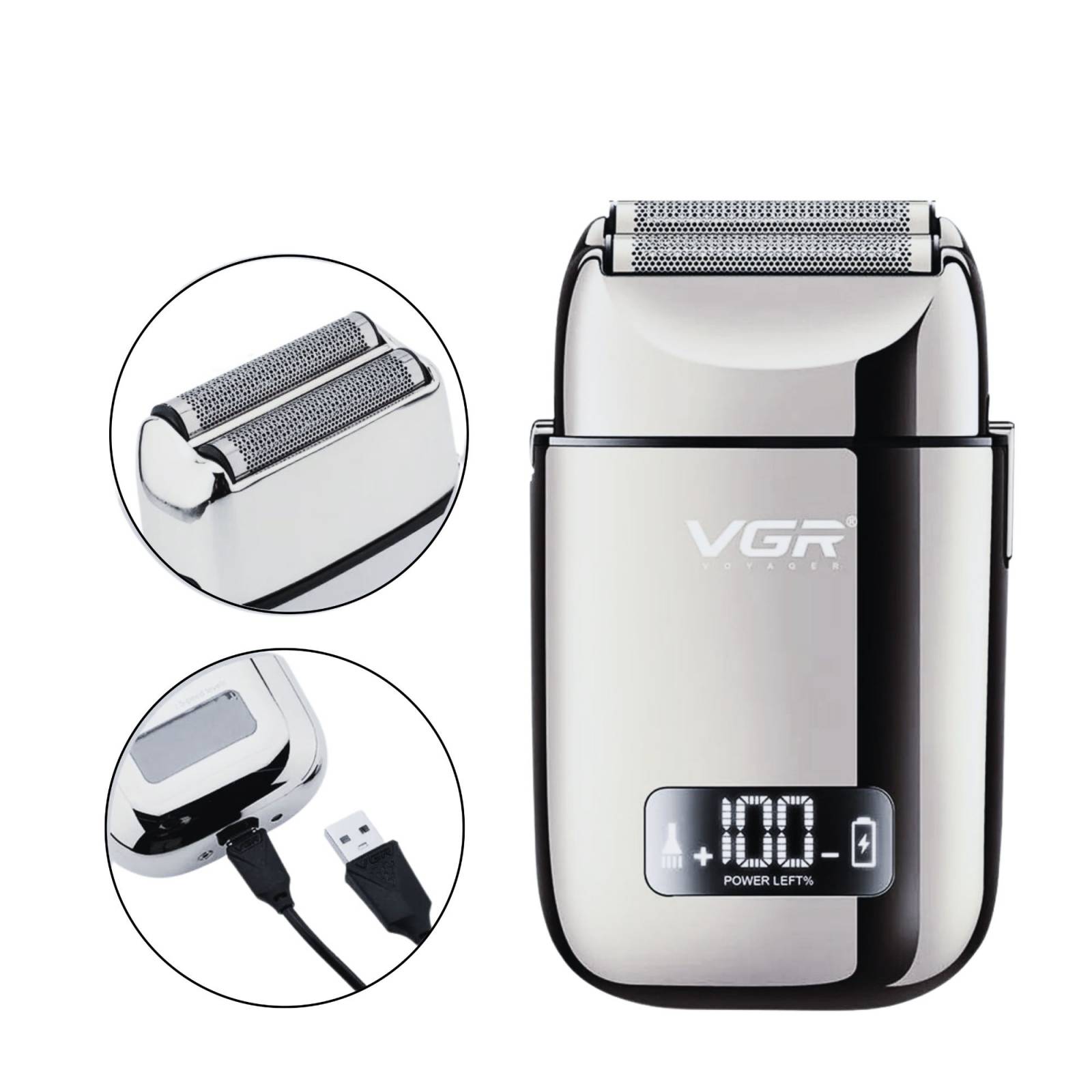 Vgr V-338 Shaver Afeitadora De Cabello, Barba, Bigote y Cuerpo Máquina Profesional Recargable e Inalámbrica Con Batería De Larga Duración Ideal Para Barbero, Barbería, Uso Personal, Uso En Seco