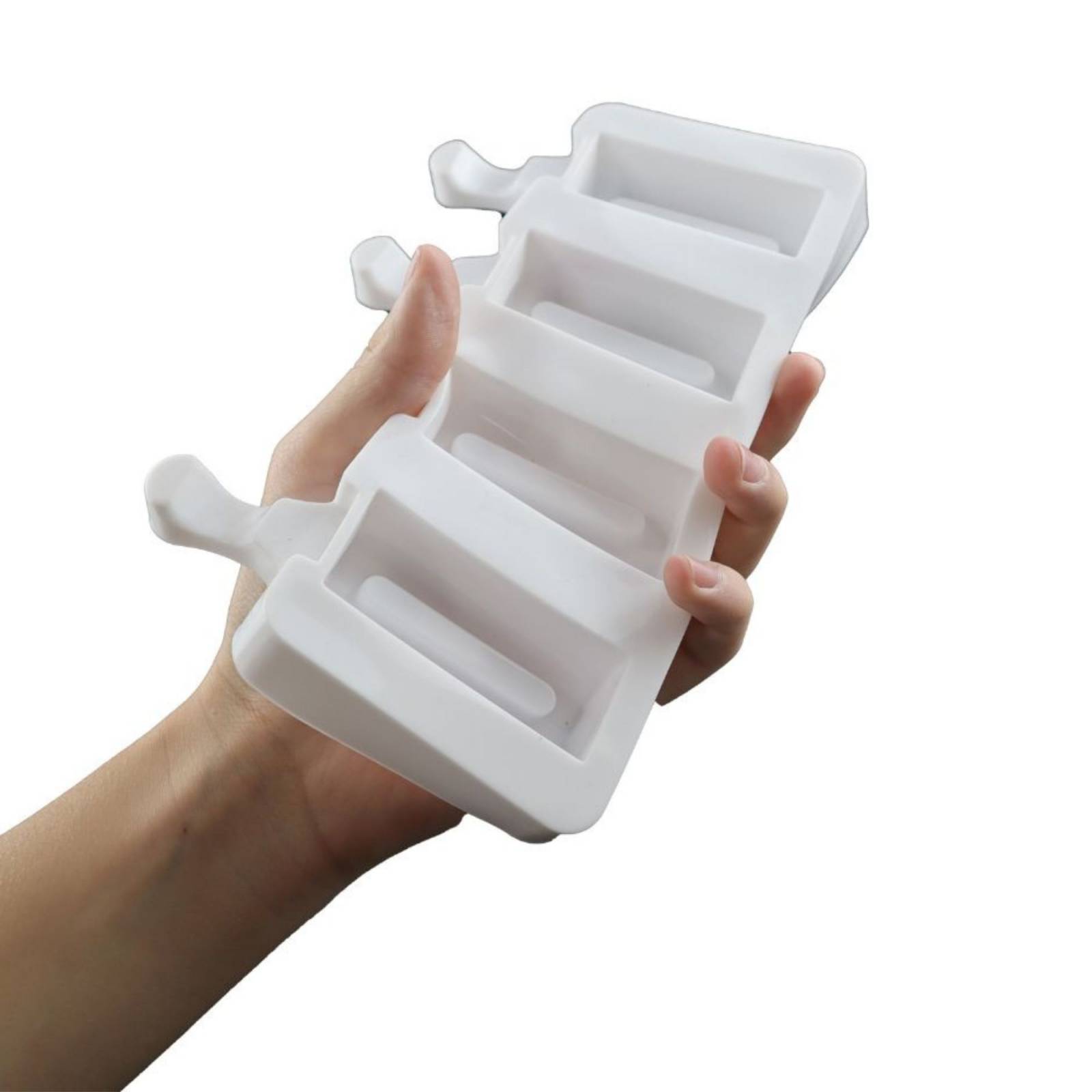 Moldes para paletas de hielo reutilizables ecomlab silicona de grado alimenticio, antiadherentes y flexibles de fácil desmolde, utensilio de repostería - pastelería con 4 cavidades para helado Cavidad.