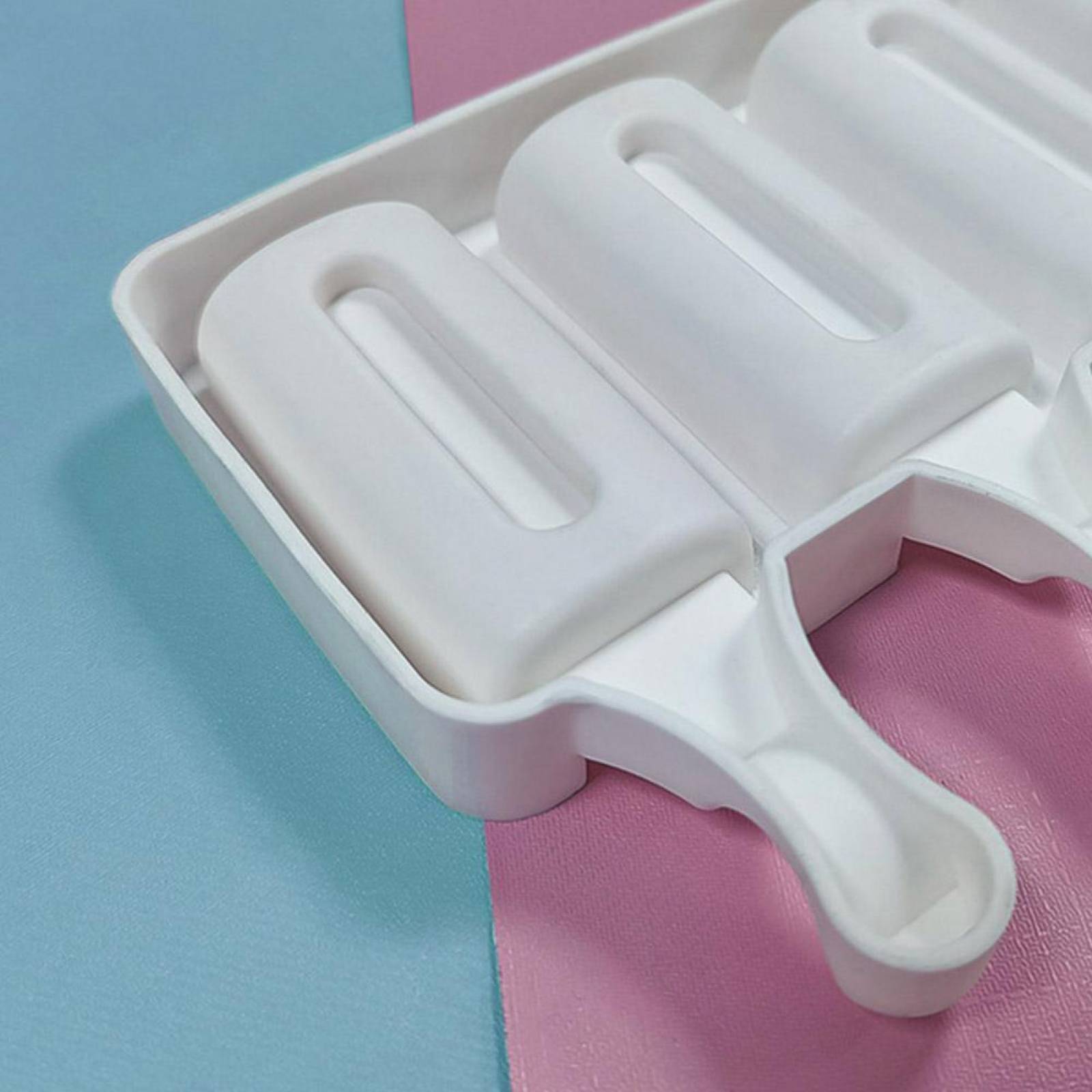 Moldes para paletas de hielo reutilizables ecomlab silicona de grado alimenticio, antiadherentes y flexibles de fácil desmolde, utensilio de repostería - pastelería con 4 cavidades para helado Cavidad.