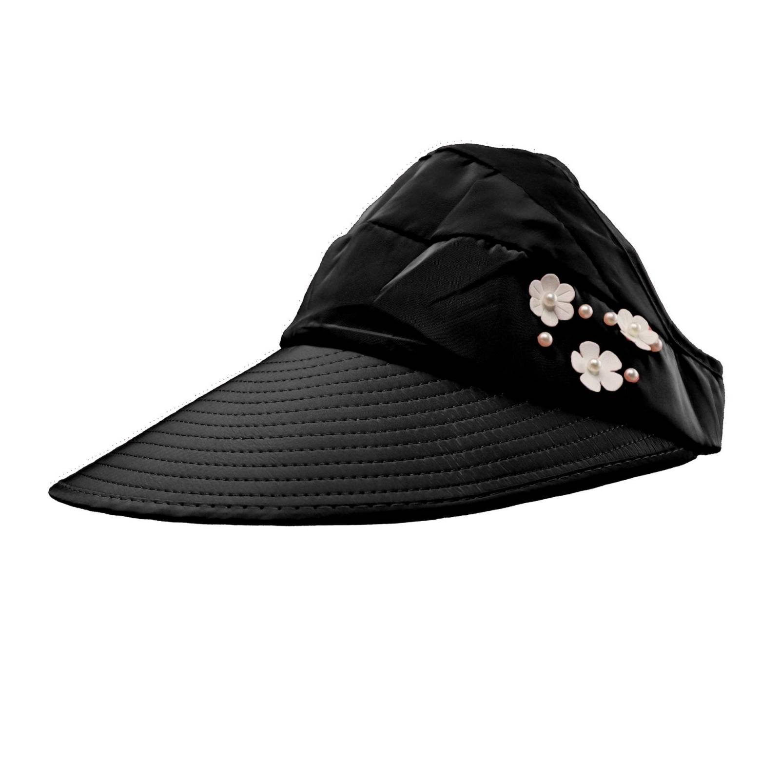 Sombrero Para Sol Dama Playa Primavera Verano Protección Uv (Negro)