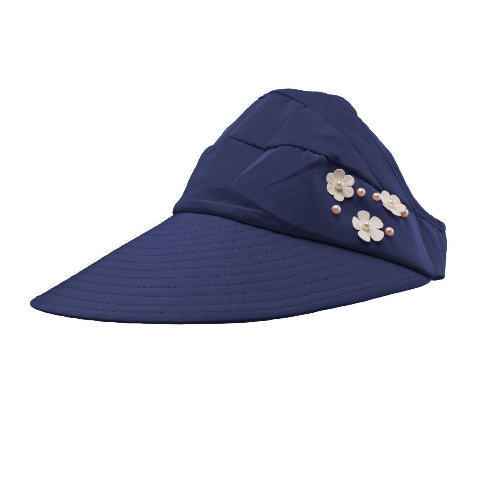 Sombrero Para Sol Dama Playa Primavera Verano Protección Uv (Azul)