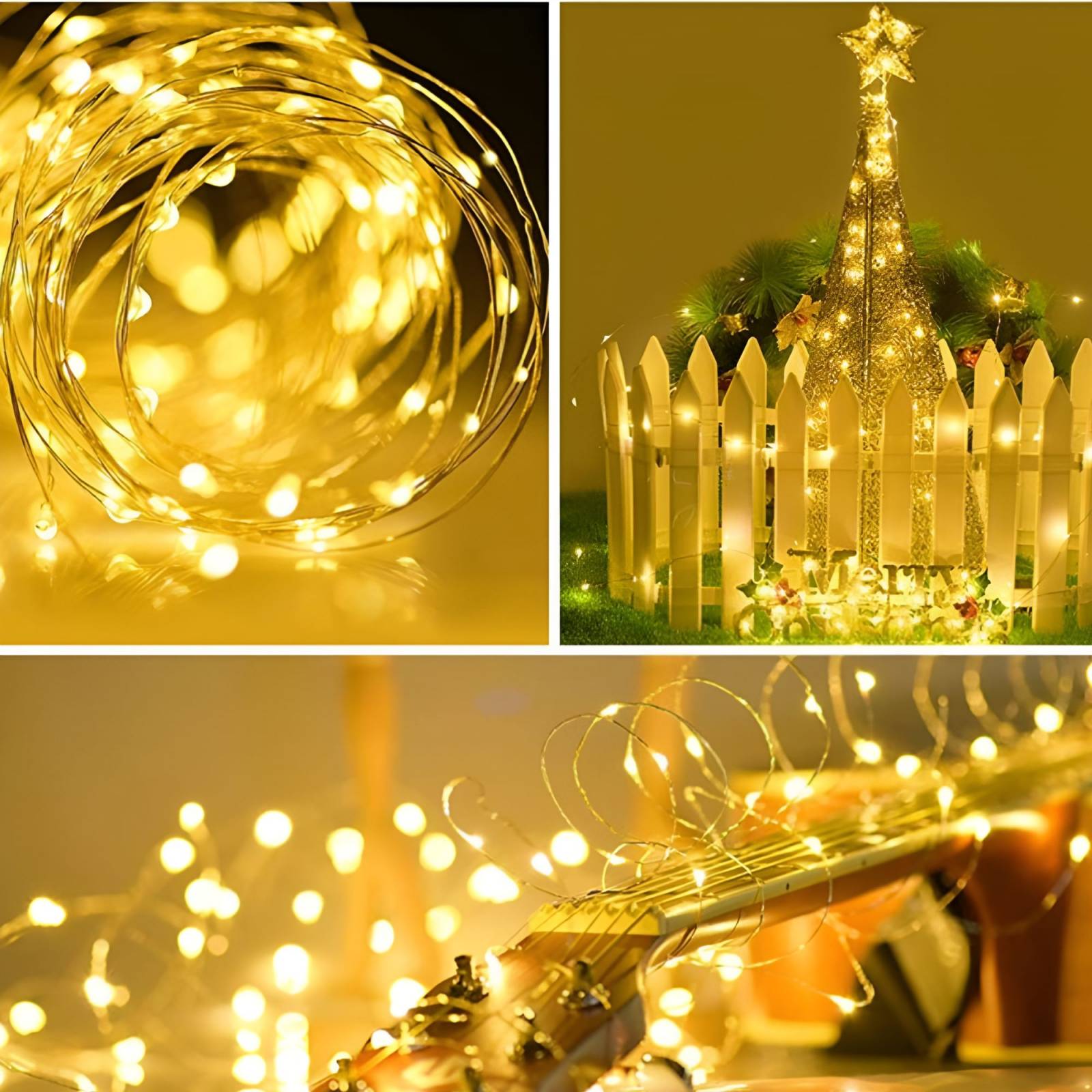 Serie Navideña Solar ecomlab Luces Led Guirnalda 22 Metros 200 Leds, 8 modos de luz, carga mediante panel solar, cable de cobre impermeable, decoración para jardín, habitación, interior, exterior, navidad, halloween.