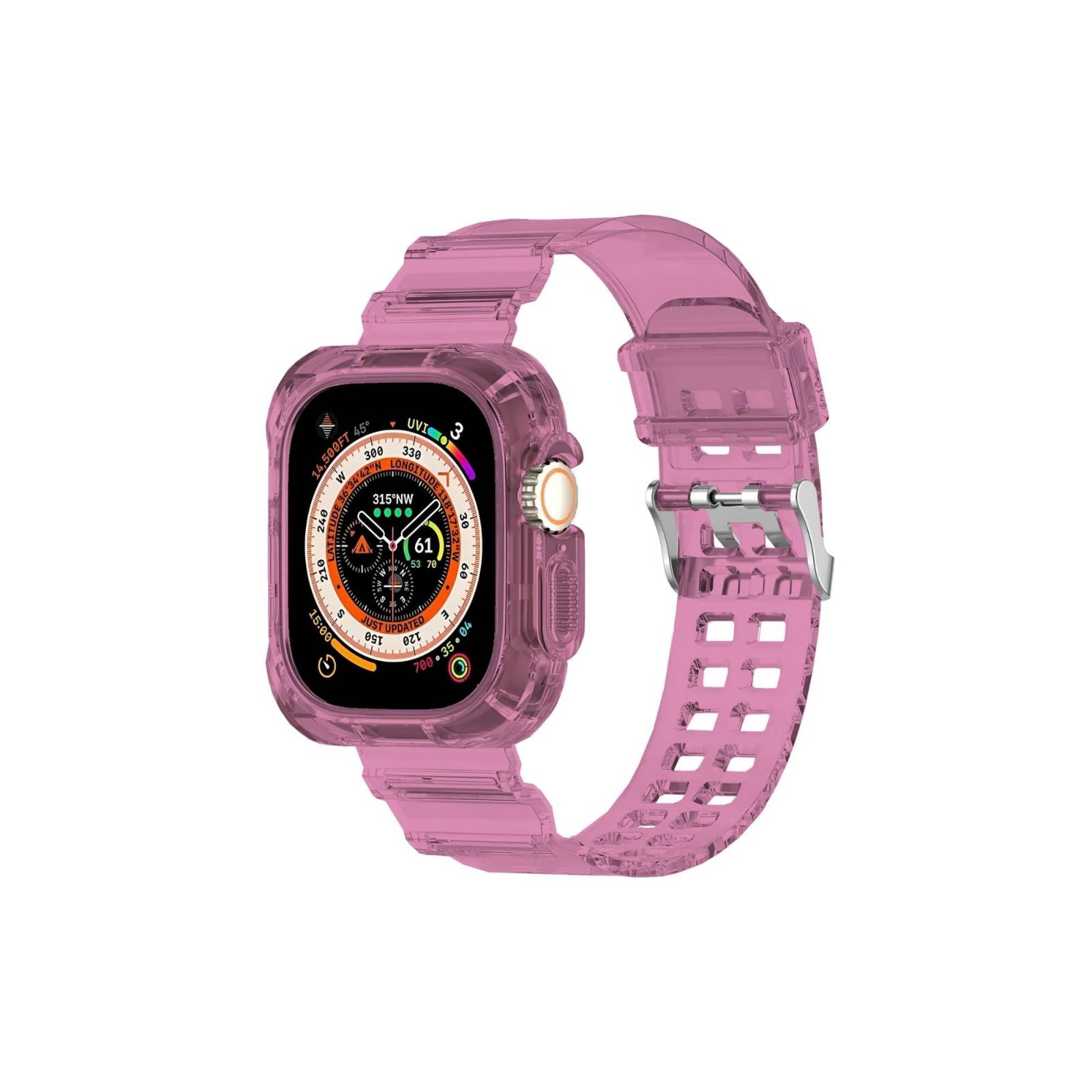 Correa de silicona ultra resistente para Apple Watch todas las series 38/40/41/42/44/45mm diseñada para un uso rudo y duradero estilo y protección (Lila)