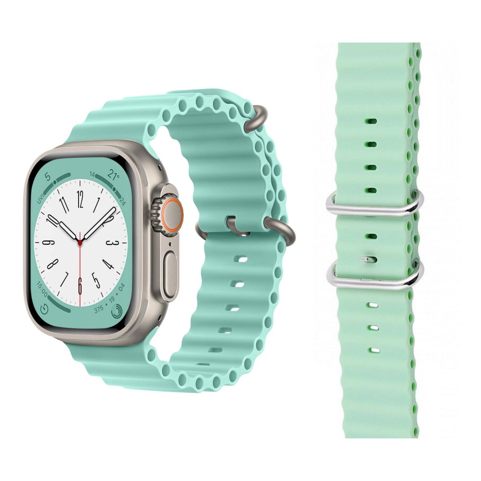 Correa Ocean Band Para Apple Watch ecomlab, Brazalete Deportivo De Entrenamiento Ajustable, Impermeable Y Suave Para Apple Watch Series 1,2,3,4,5,6,7,8,Ultra,Se (38/40/41/42/44/45/49 Mm)