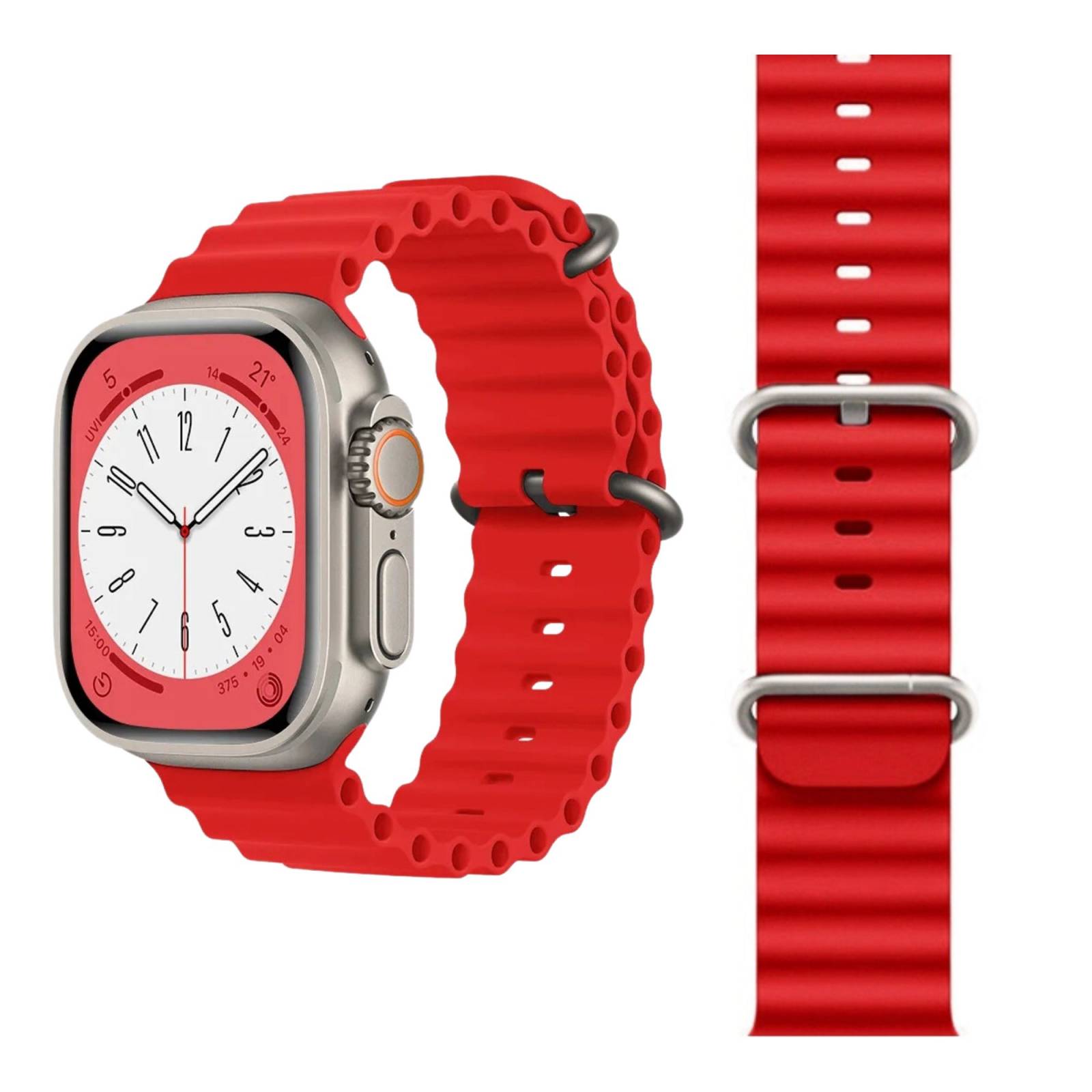 Correa Ocean Band Para Apple Watch ecomlab, Brazalete Deportivo De Entrenamiento Ajustable, Impermeable Y Suave Para Apple Watch Series 1,2,3,4,5,6,7,8,Ultra,Se (38/40/41/42/44/45/49 Mm)